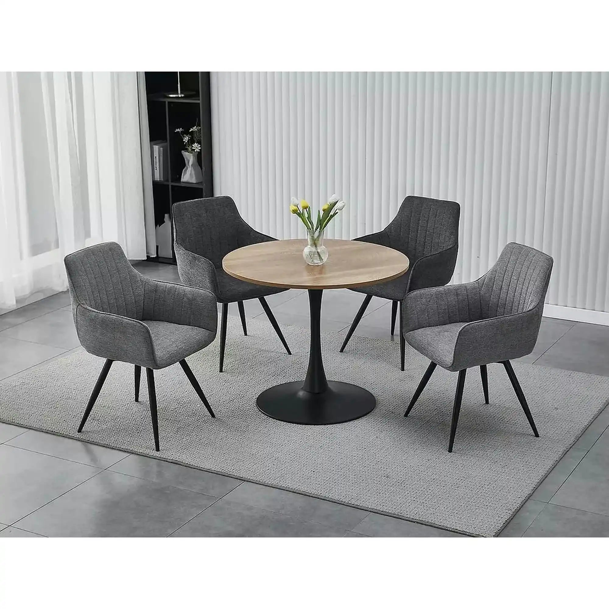 Scaun BALLO, gri inchis/negru, stofa clasica/metal, 56x45x84 cm