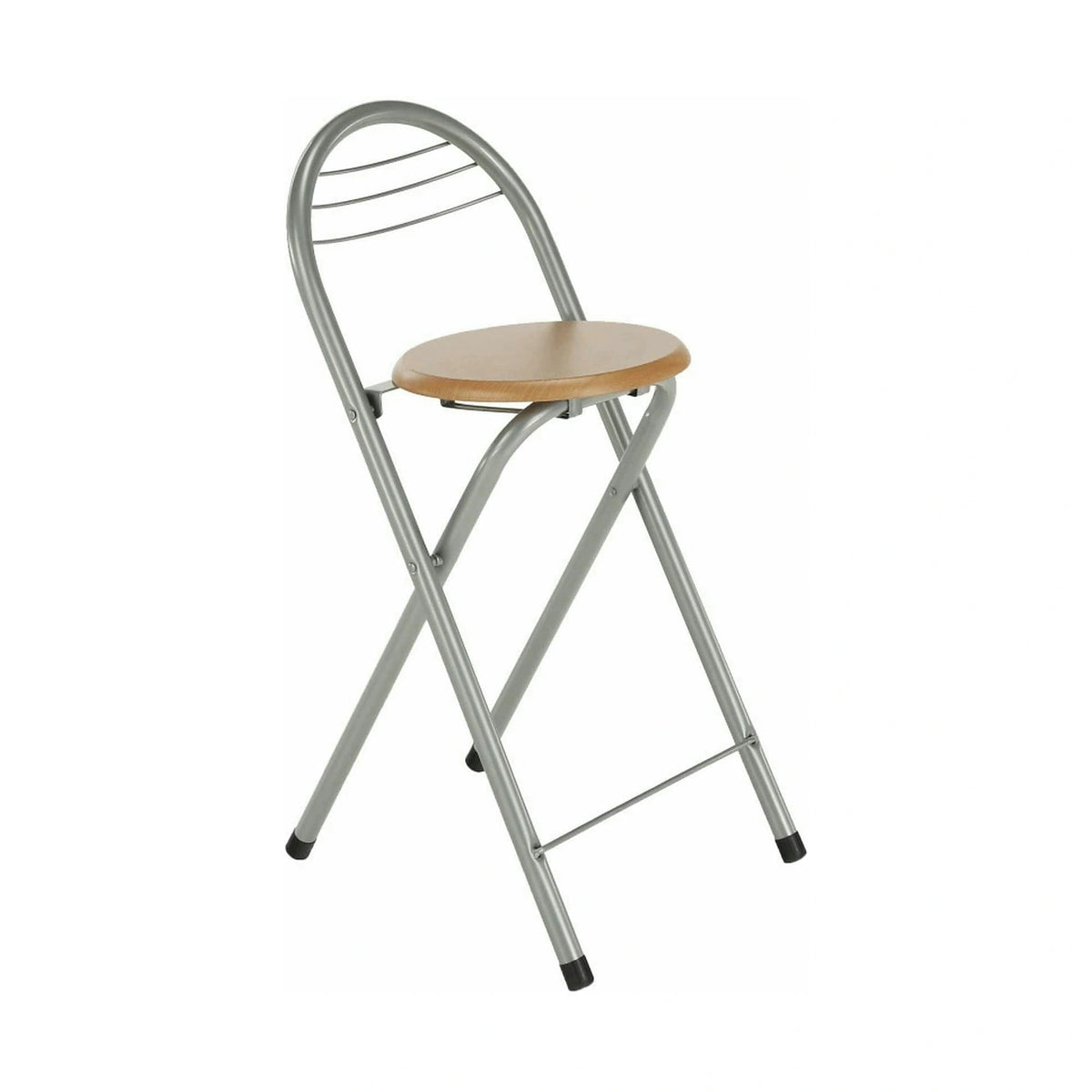 Scaun bar BOXER, stejar/aluminiu, 36x44x80 cm