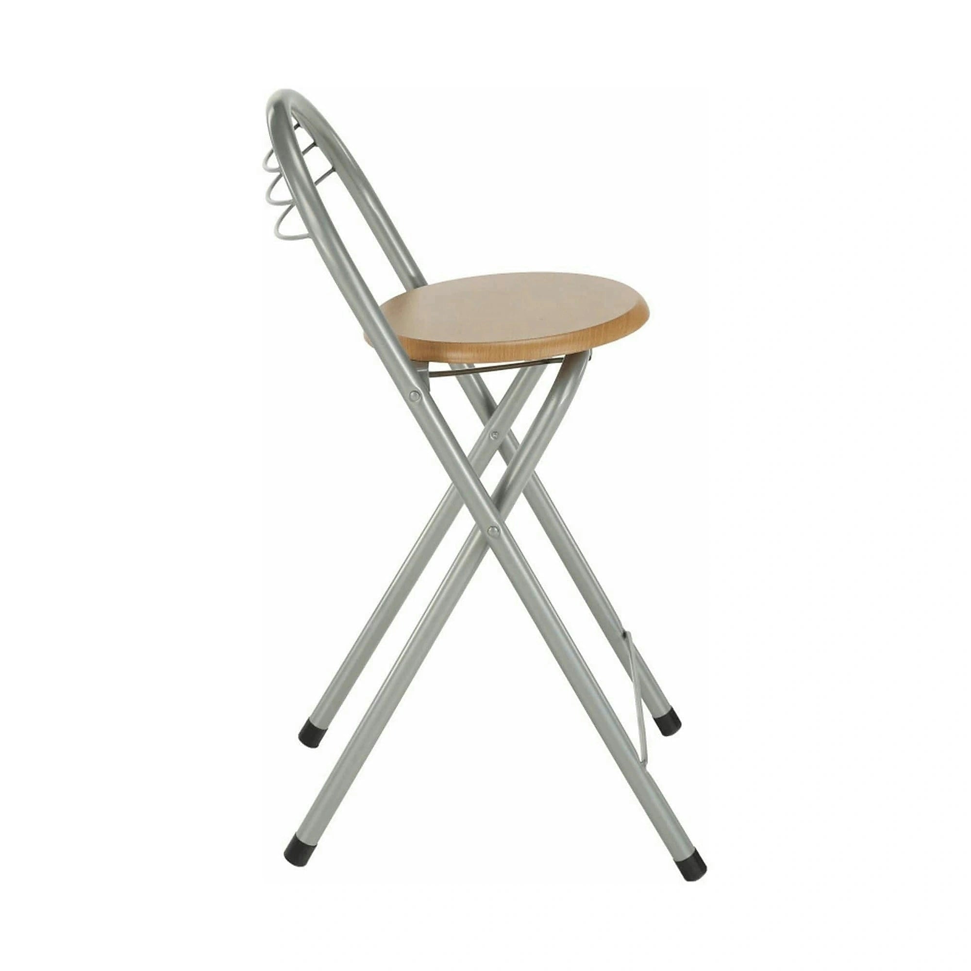 Scaun bar BOXER, stejar/aluminiu, 36x44x80 cm