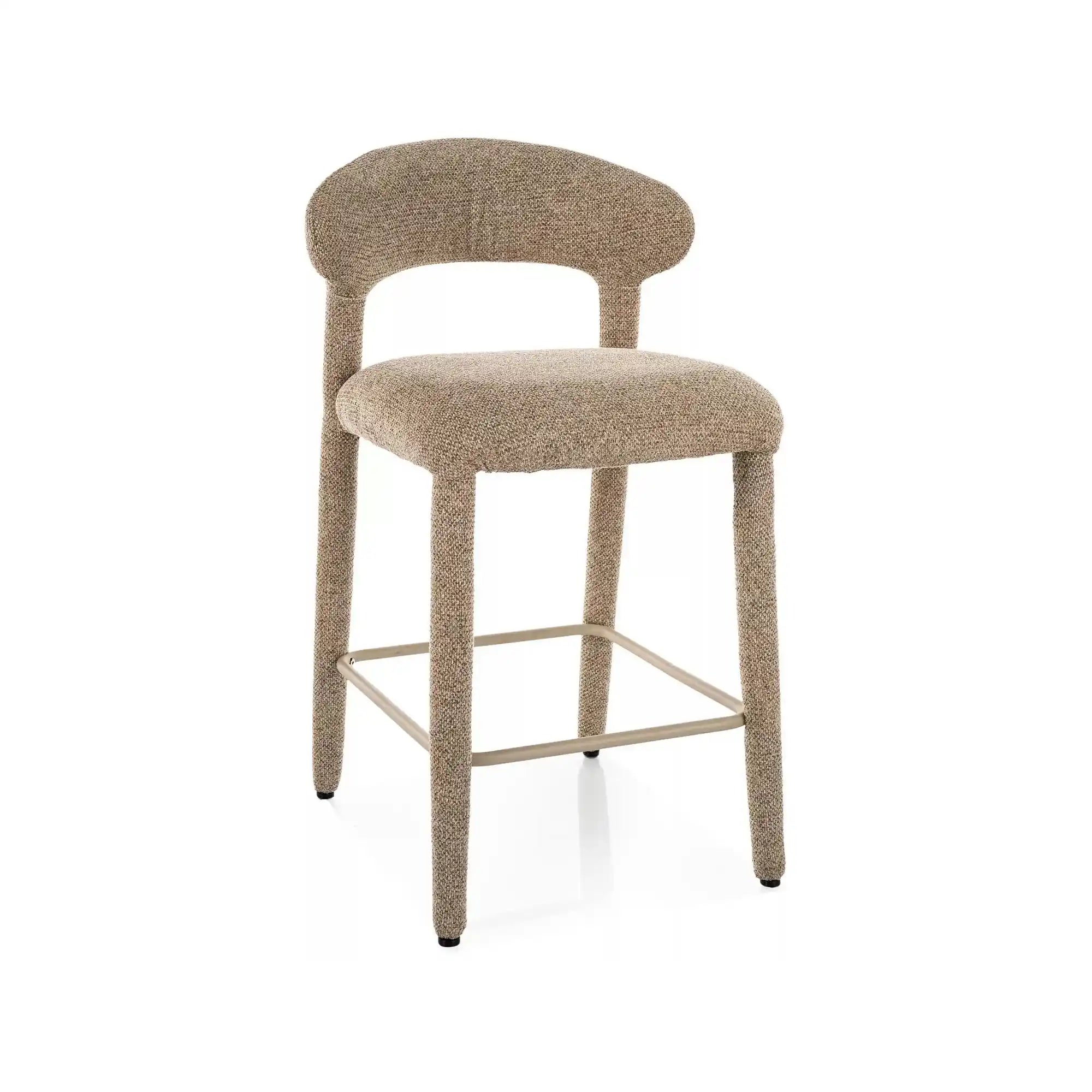 Scaun bar CAVA H-2, bej, stofă/metal, 51x45x88 cm