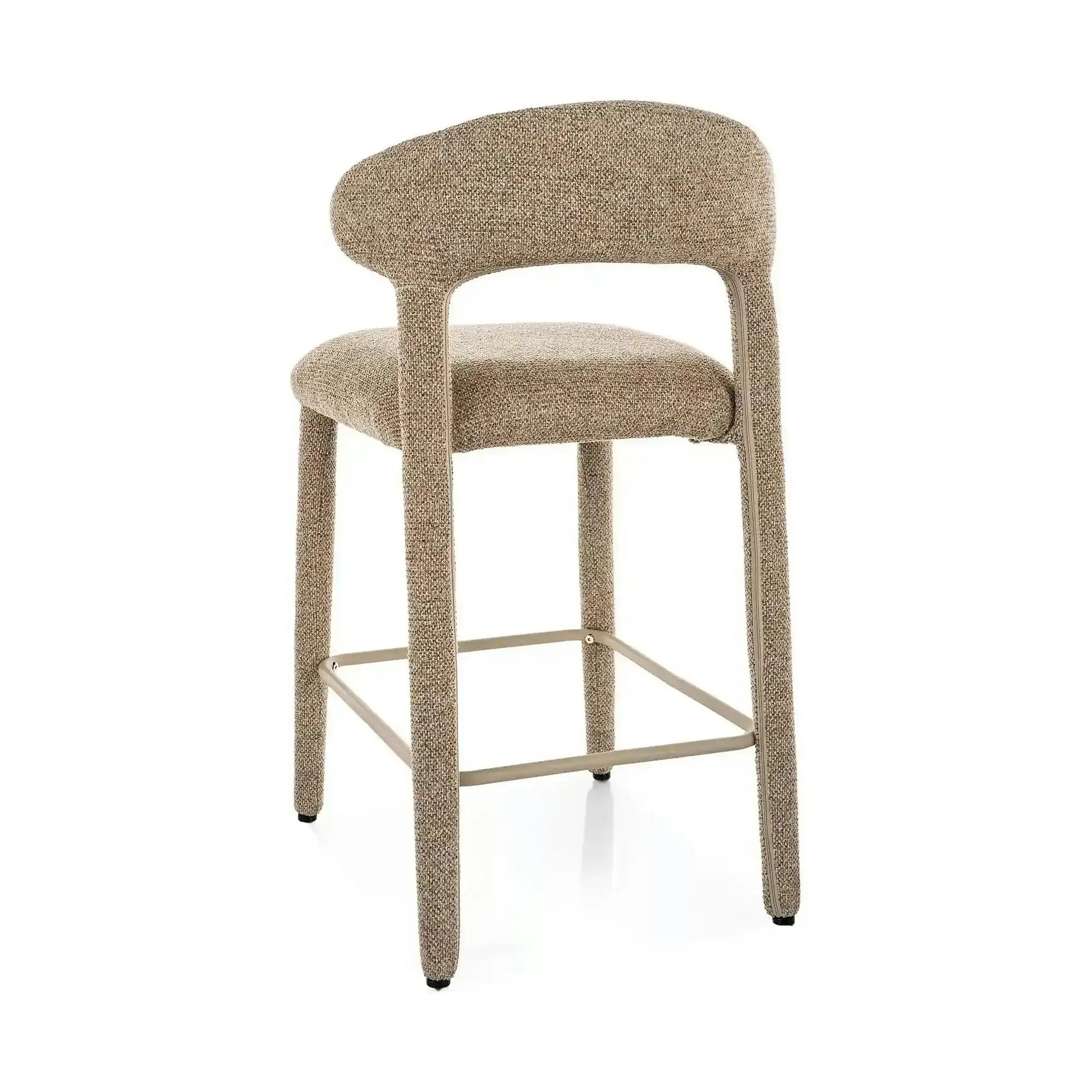 Scaun bar CAVA H-2, bej, stofă/metal, 51x45x88 cm