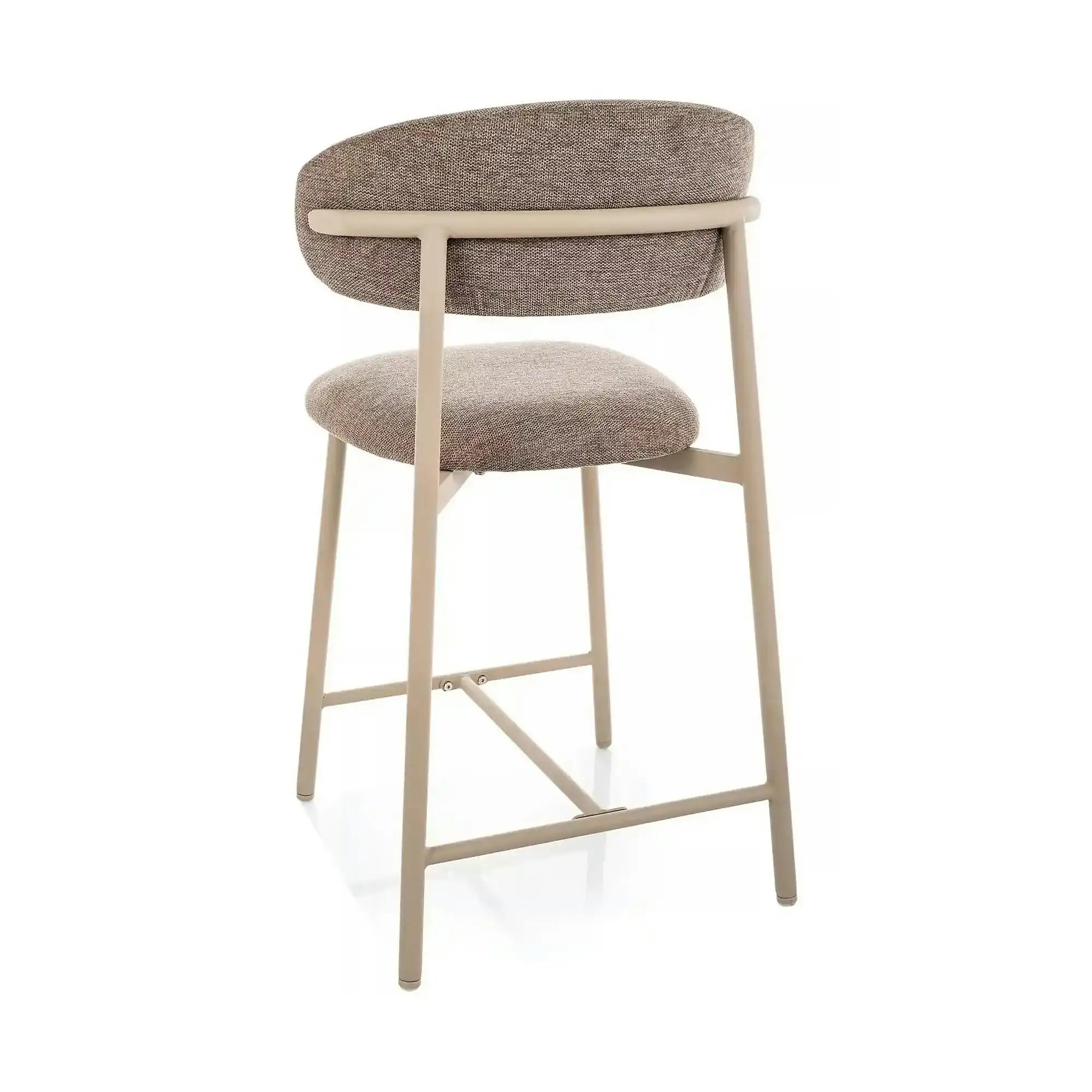 Scaun bar ELTON H-2, bej/cașmir, stofă/metal, 43x45x91 cm