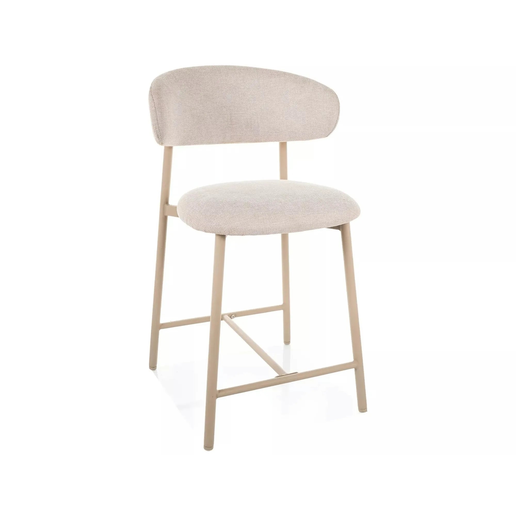 Scaun bar ELTON H-2, bej deschis/cașmir, stofă/metal, 43x45x91 cm