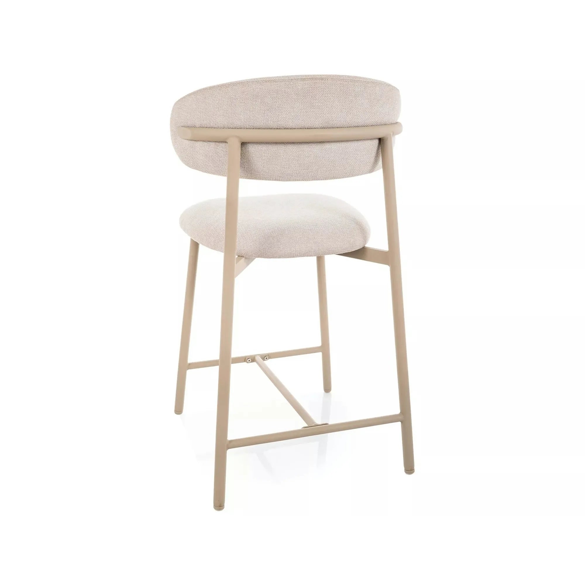 Scaun bar ELTON H-2, bej deschis/cașmir, stofă/metal, 43x45x91 cm
