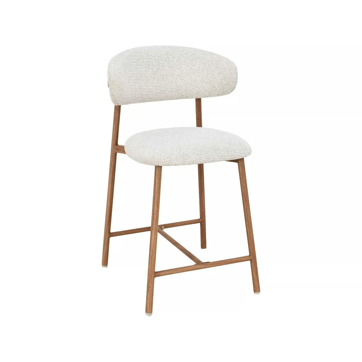 Scaun bar ELTON H-2, bej deschis/stejar, stofă/metal, 43x45x91 cm