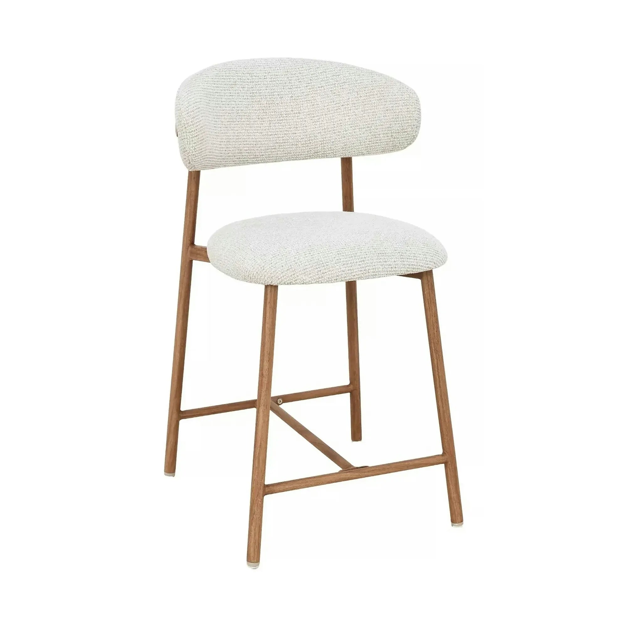 Scaun bar ELTON H-2, bej deschis/stejar, stofă/metal, 43x45x91 cm