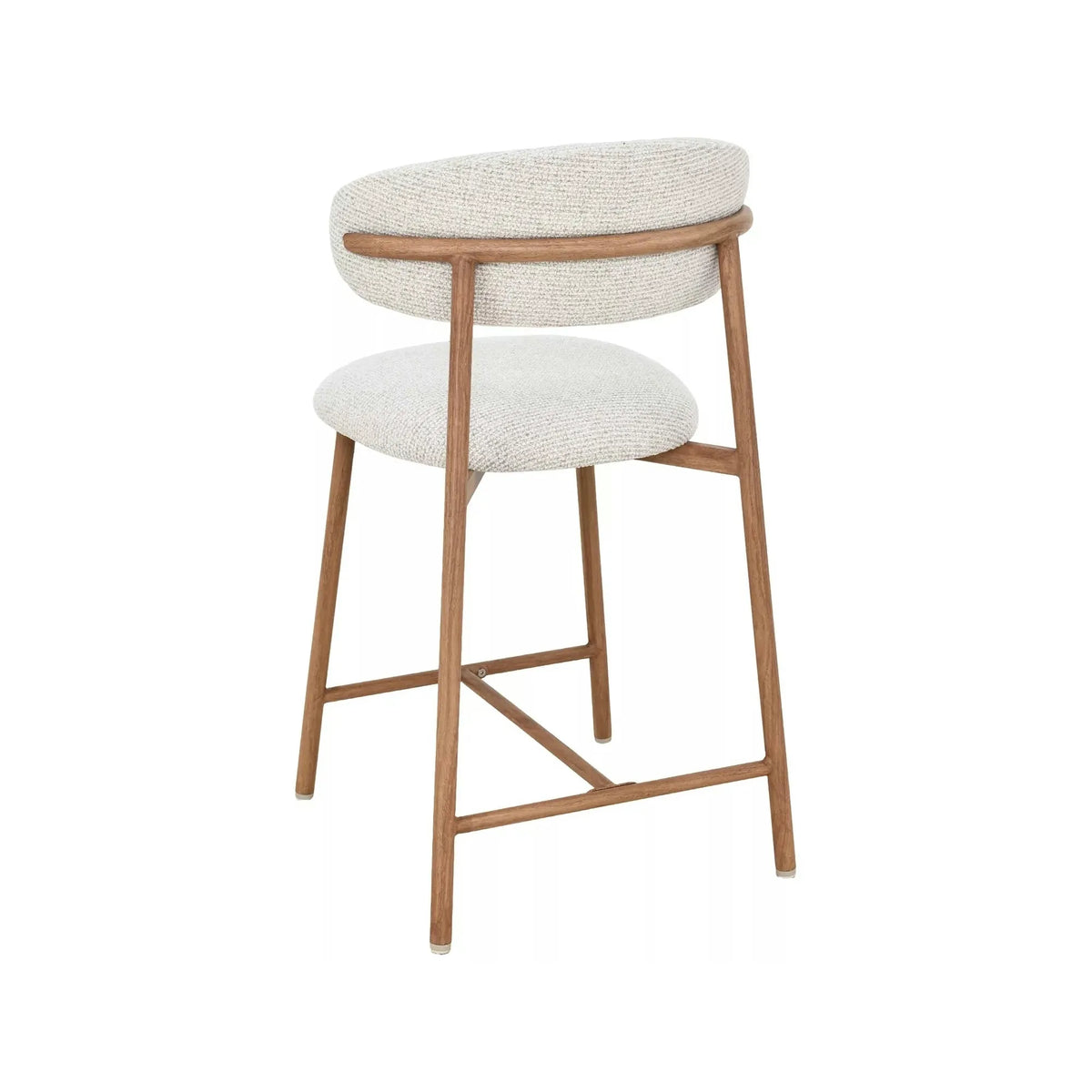 Scaun bar ELTON H-2, bej deschis/stejar, stofă/metal, 43x45x91 cm