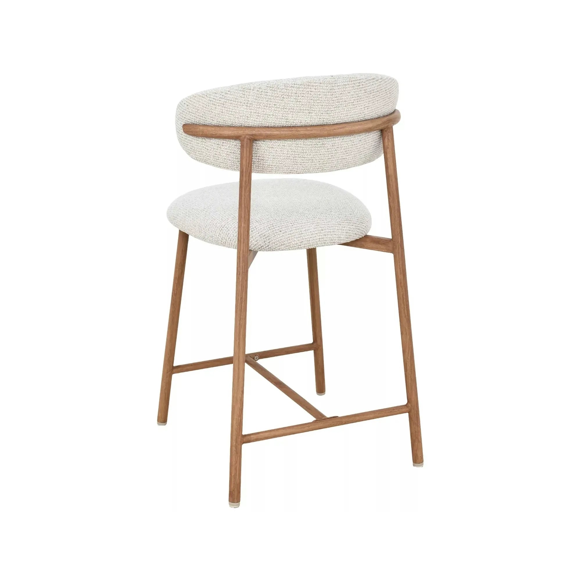 Scaun bar ELTON H-2, bej deschis/stejar, stofă/metal, 43x45x91 cm