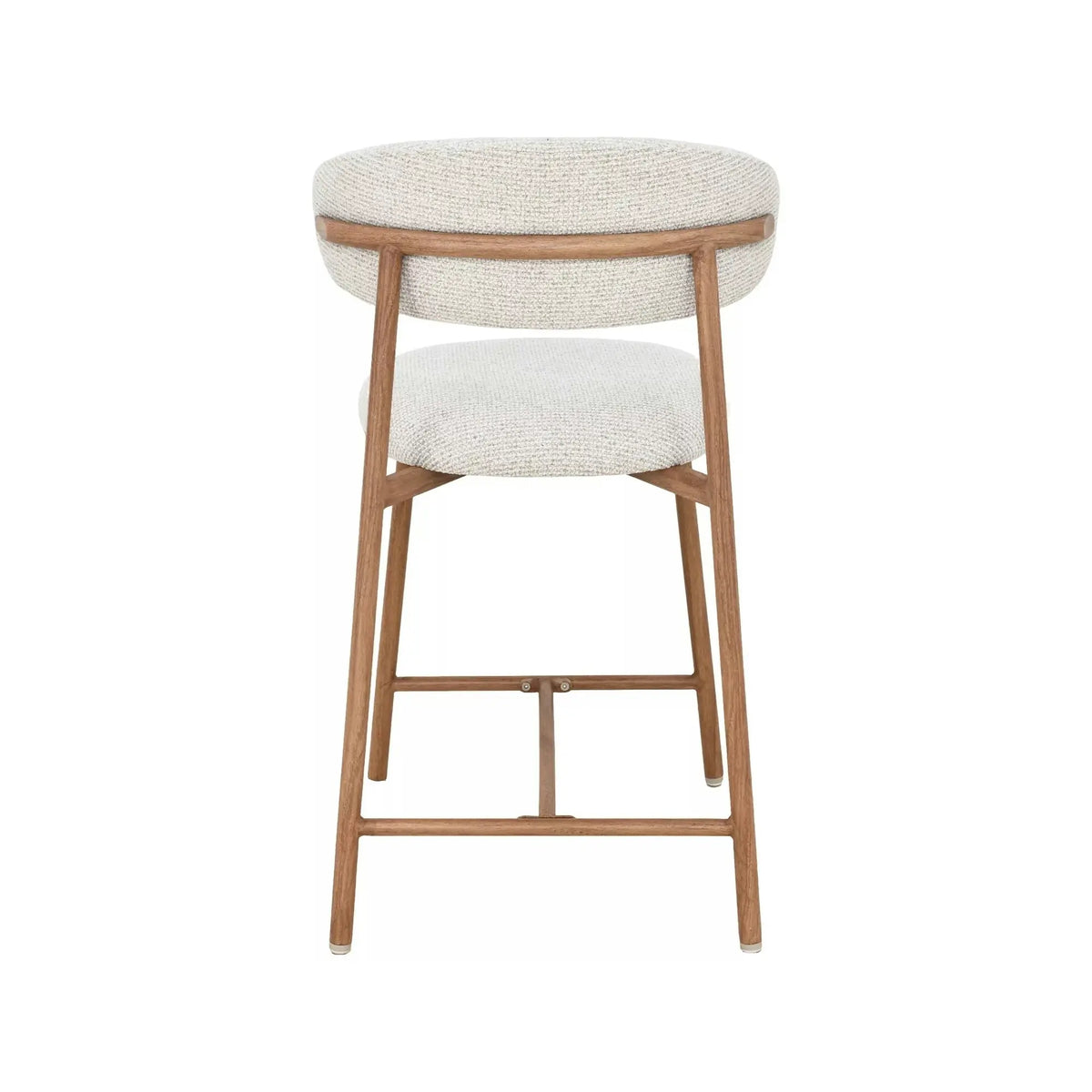 Scaun bar ELTON H-2, bej deschis/stejar, stofă/metal, 43x45x91 cm