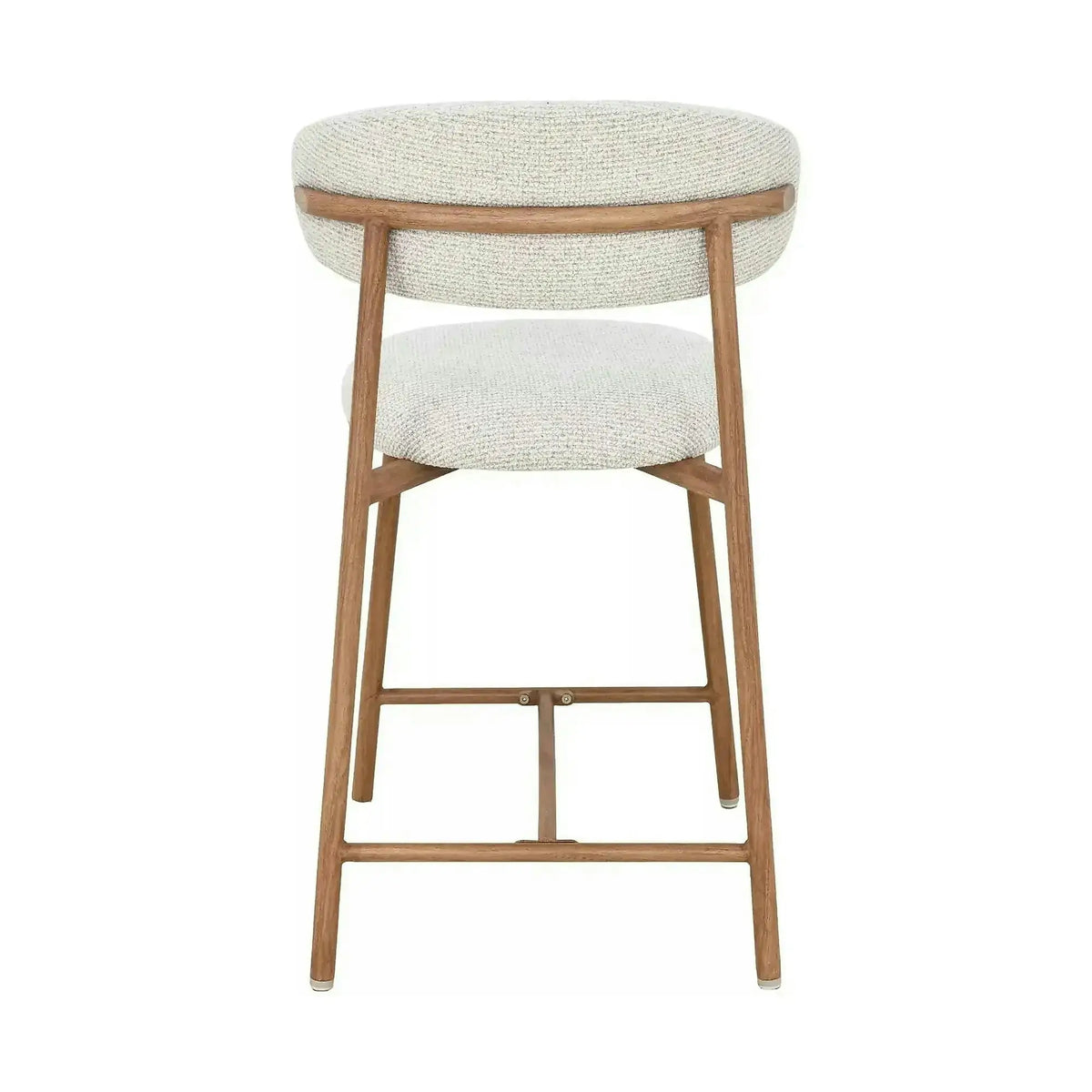 Scaun bar ELTON H-2, bej deschis/stejar, stofă/metal, 43x45x91 cm