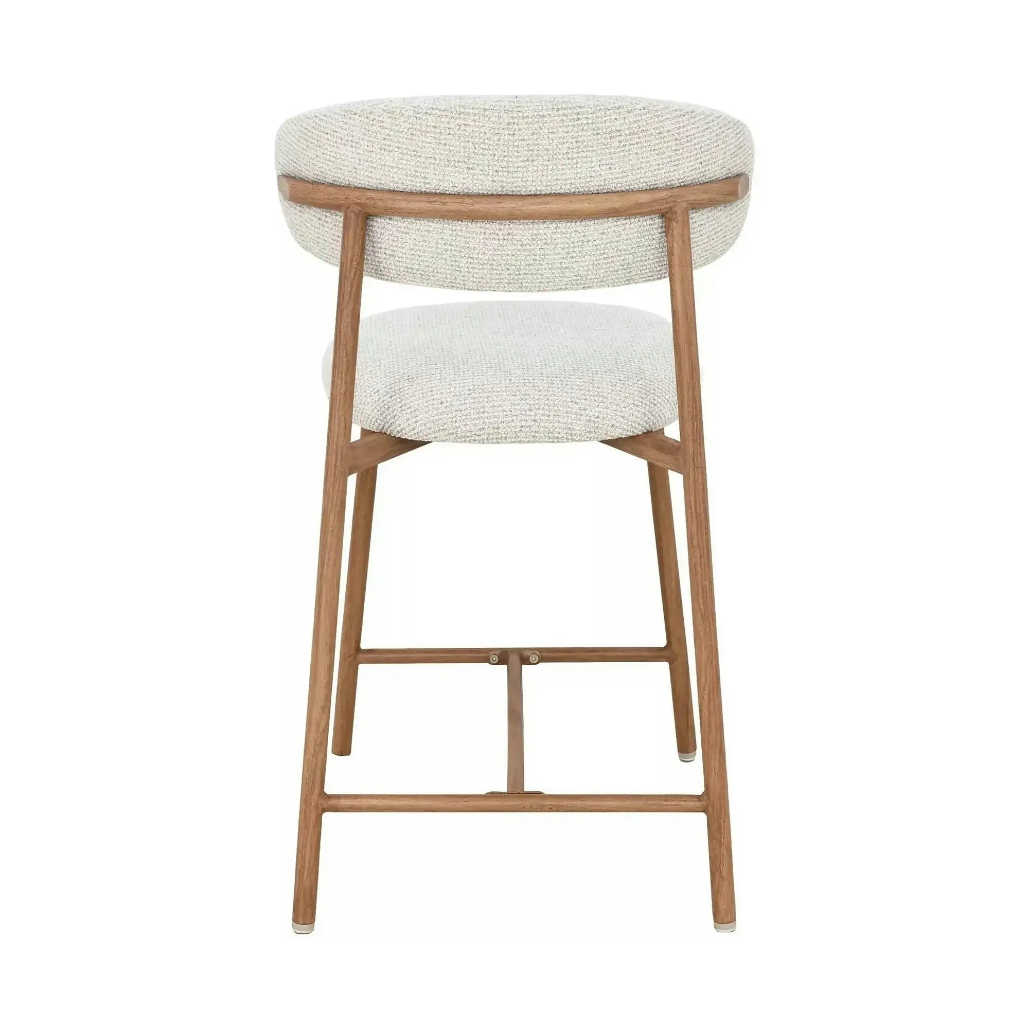 Scaun bar ELTON H-2, bej deschis/stejar, stofă/metal, 43x45x91 cm