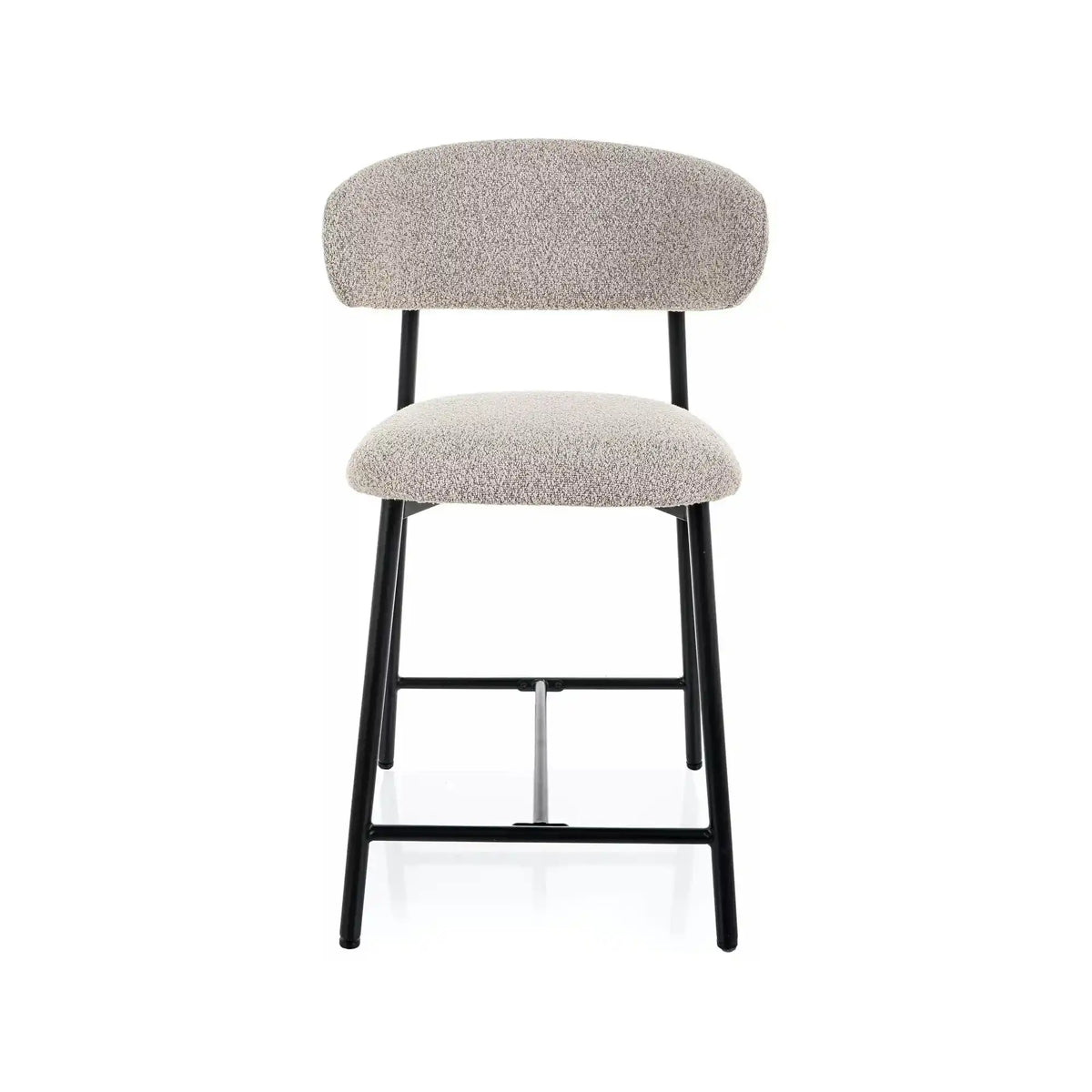 Scaun bar ELTON H-2, bej/negru, stofă/metal, 43x45x91 cm