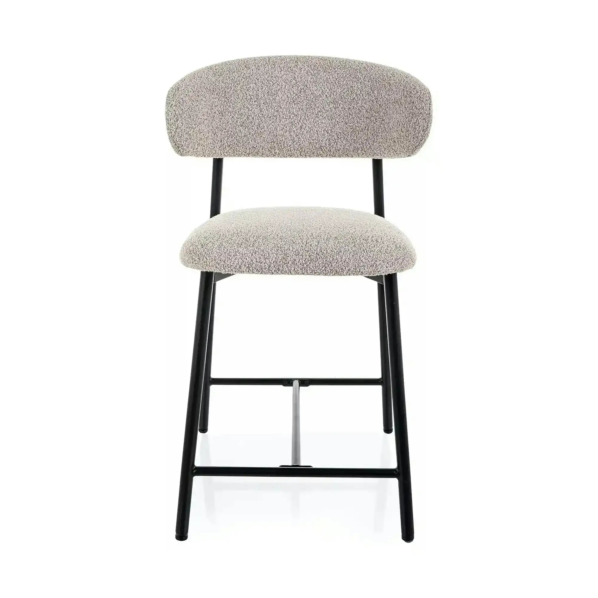 Scaun bar ELTON H-2, bej/negru, stofă/metal, 43x45x91 cm