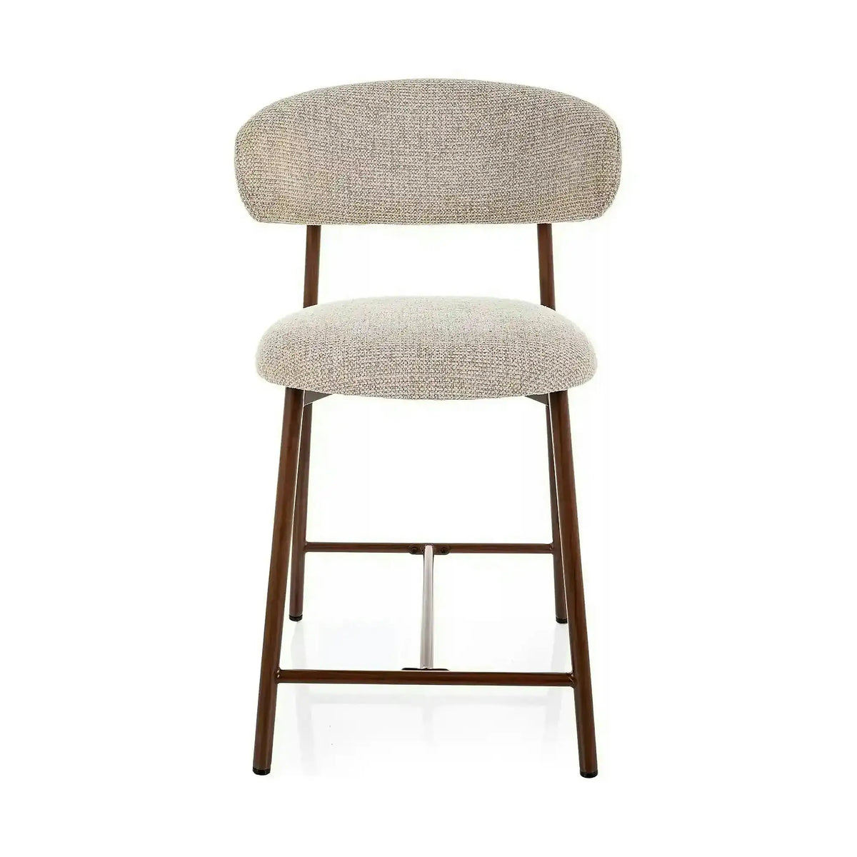 Scaun bar ELTON H-2, bej/nuc, stofă/metal, 43x45x91 cm