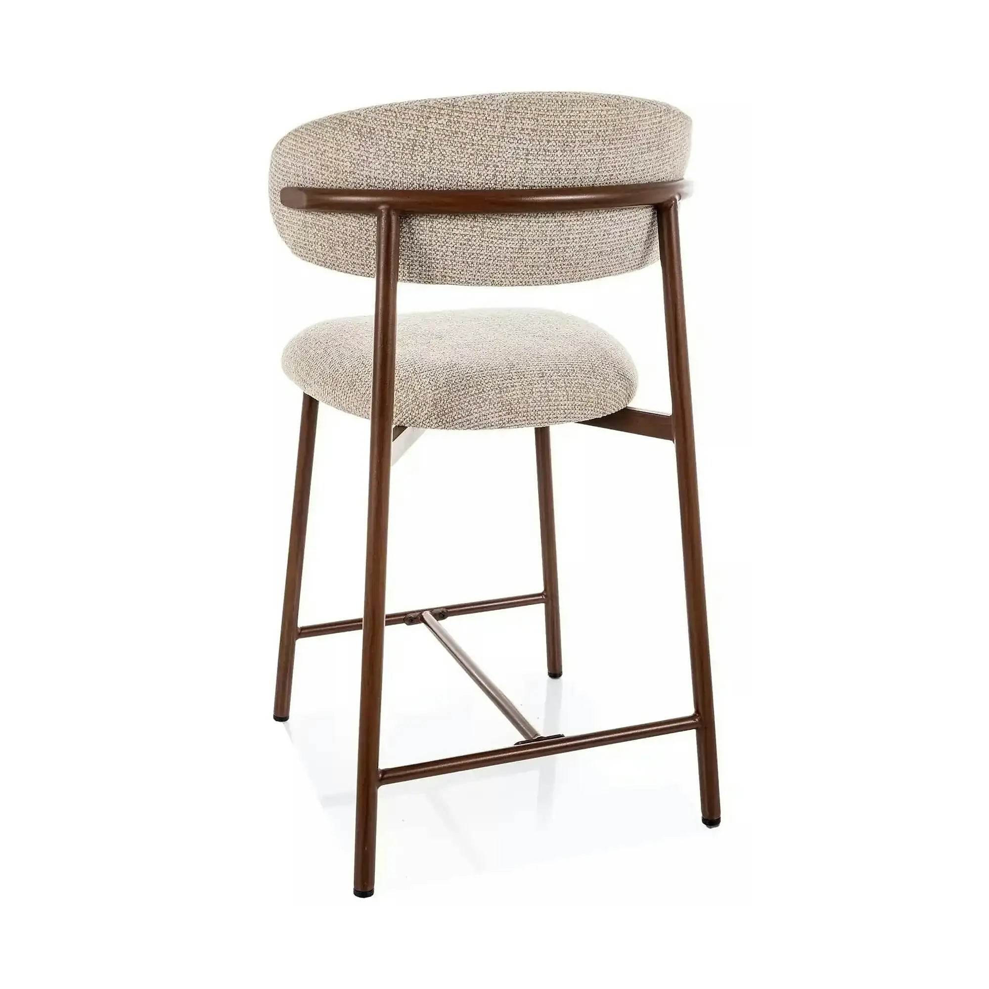 Scaun bar ELTON H-2, bej/nuc, stofă/metal, 43x45x91 cm