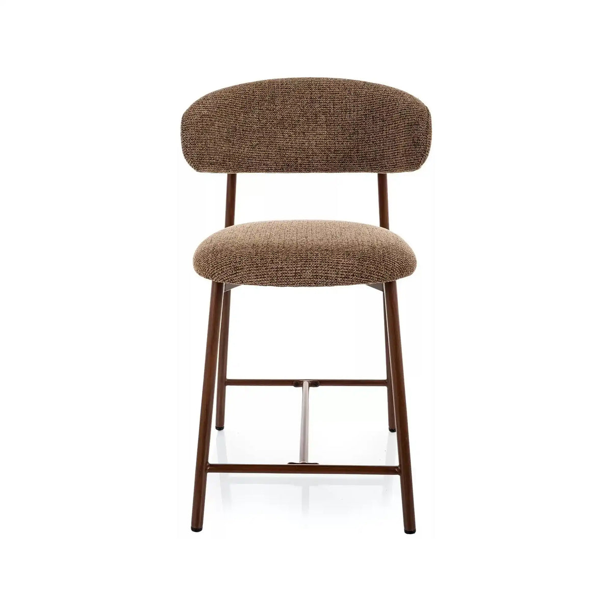 Scaun bar ELTON H-2, cappuccino/nuc, stofă/metal, 43x45x91 cm