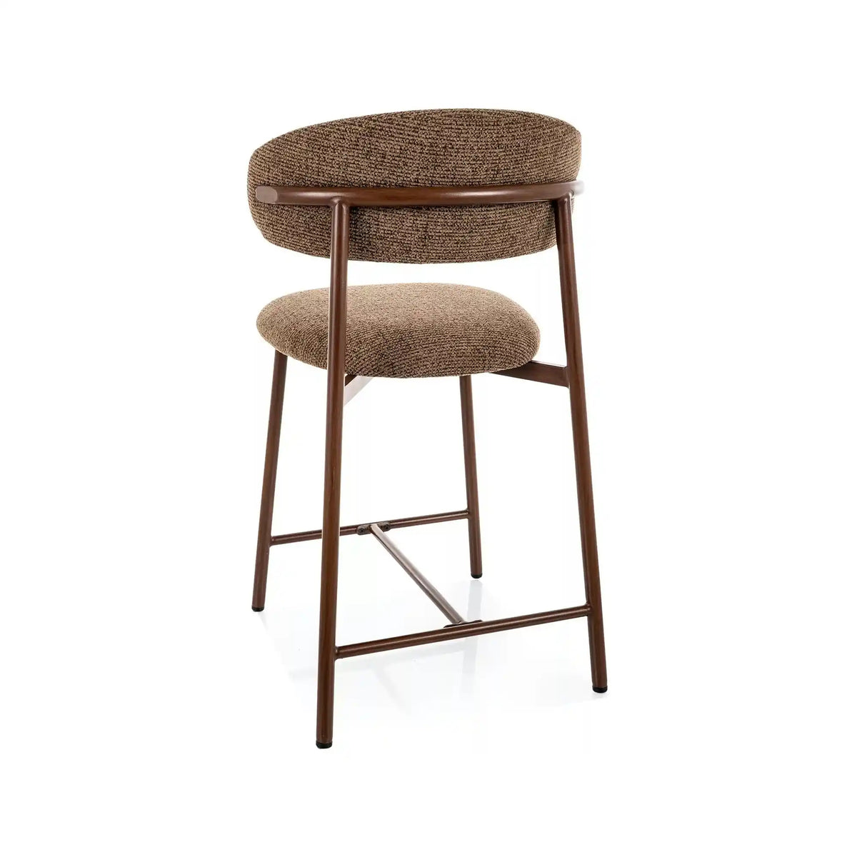 Scaun bar ELTON H-2, cappuccino/nuc, stofă/metal, 43x45x91 cm