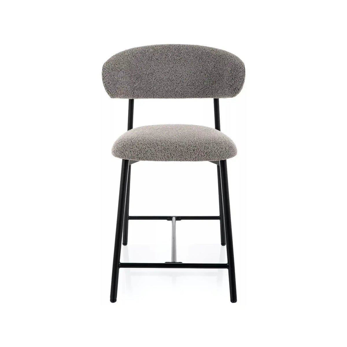 Scaun bar ELTON H-2, gri/negru, stofă/metal, 43x45x91 cm