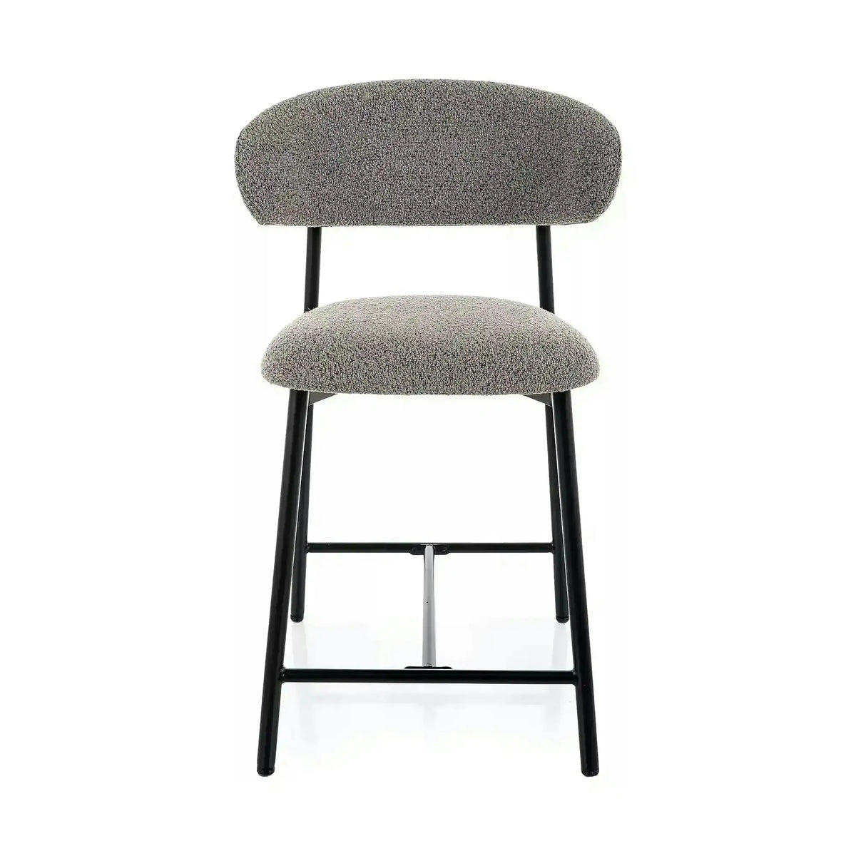Scaun bar ELTON H-2, gri/negru, stofă/metal, 43x45x91 cm