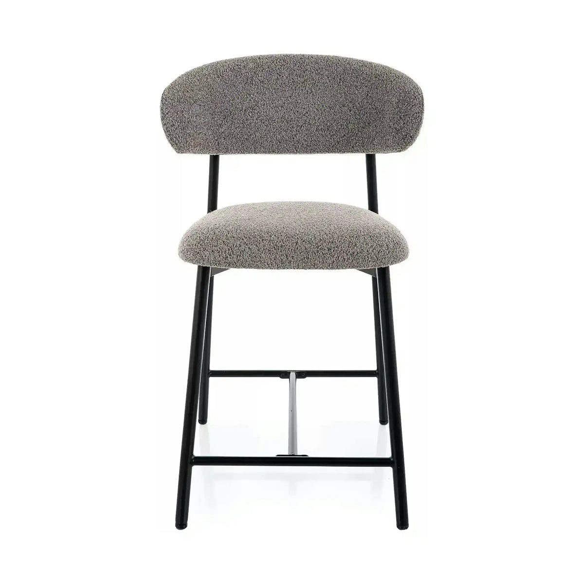 Scaun bar ELTON H-2, gri/negru, stofă/metal, 43x45x91 cm