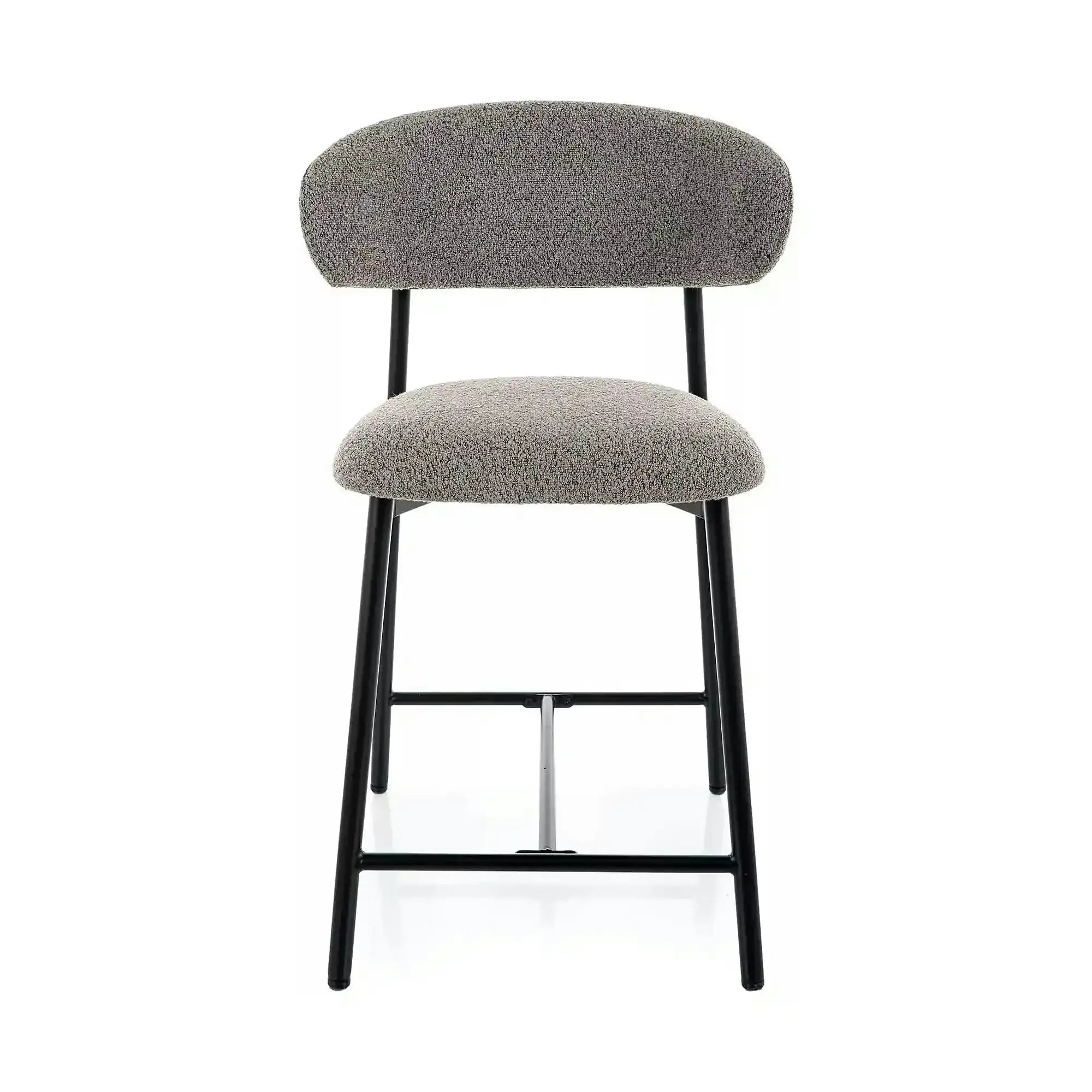 Scaun bar ELTON H-2, gri/negru, stofă/metal, 43x45x91 cm