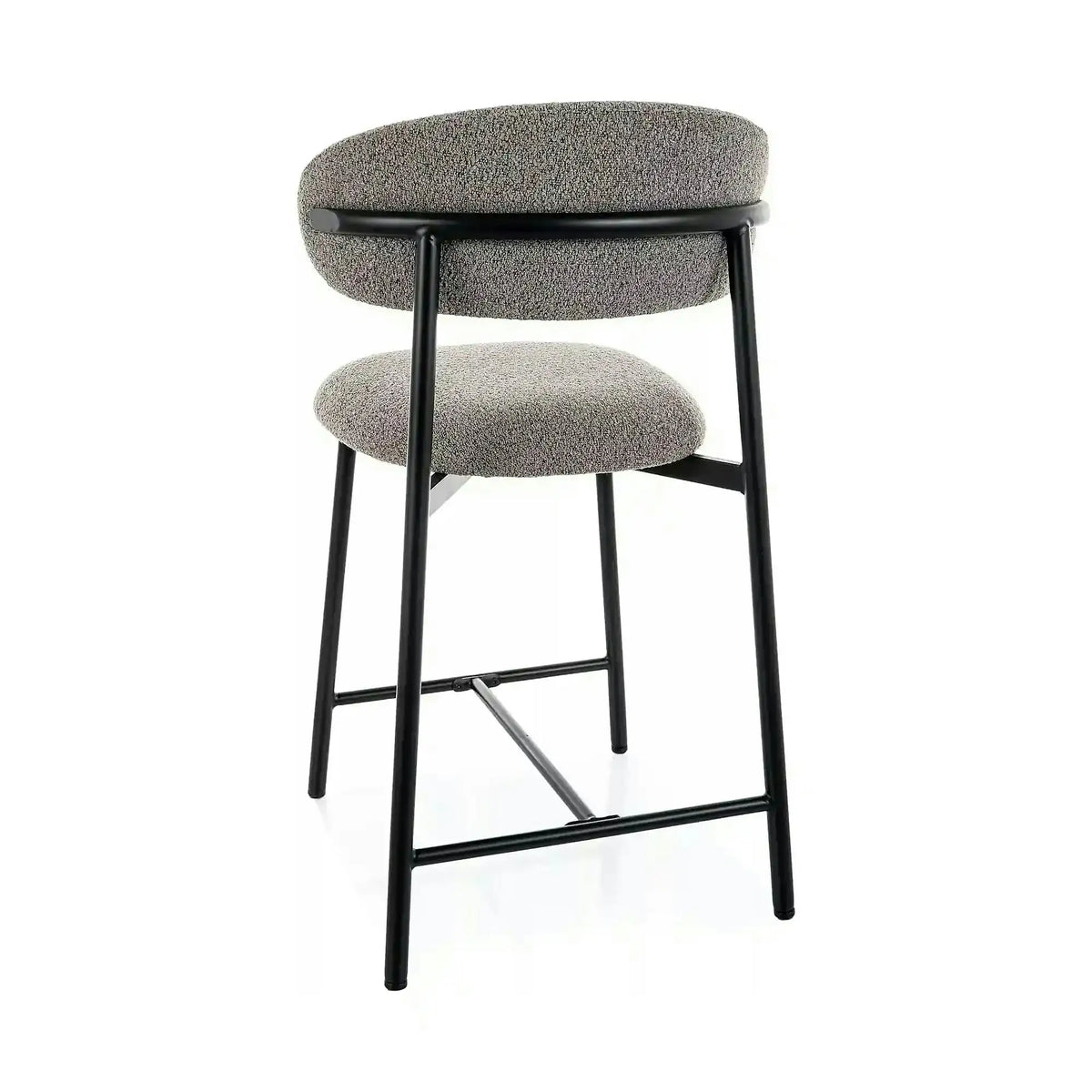 Scaun bar ELTON H-2, gri/negru, stofă/metal, 43x45x91 cm