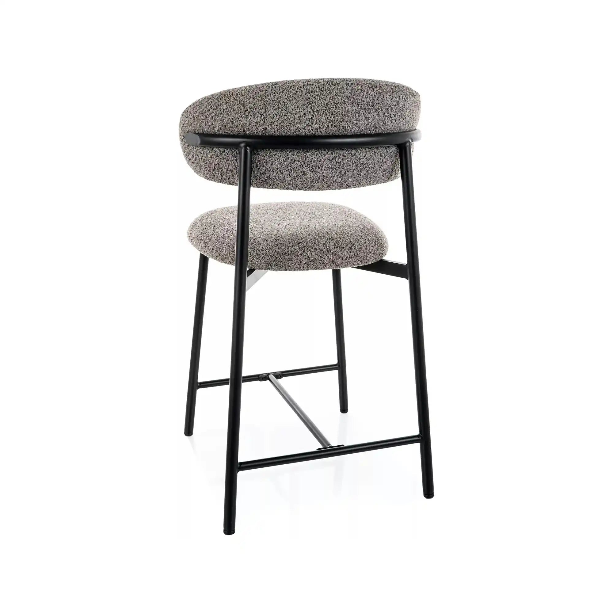 Scaun bar ELTON H-2, gri/negru, stofă/metal, 43x45x91 cm