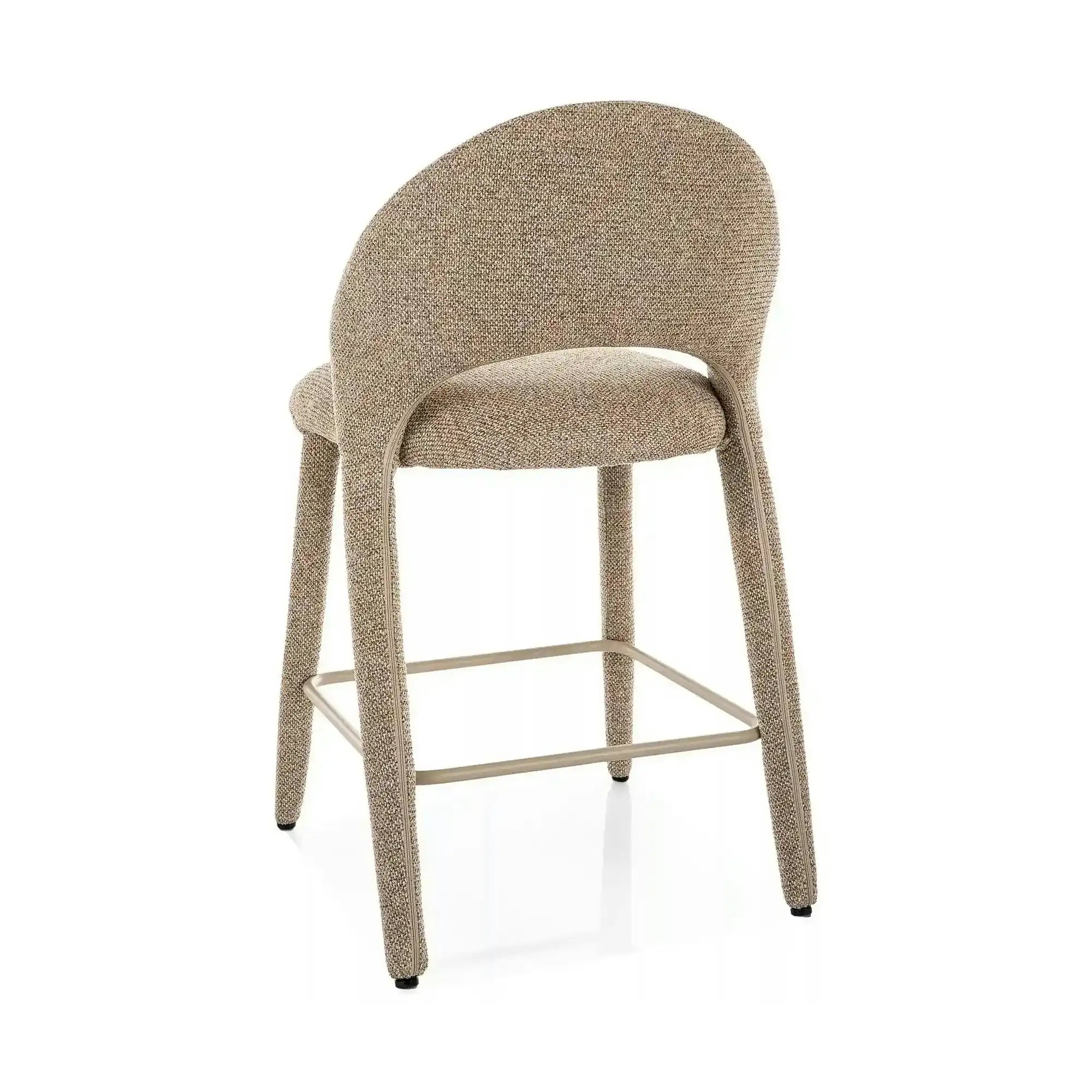 Scaun bar FLO H-2, bej, stofă/metal, 50x45x90 cm