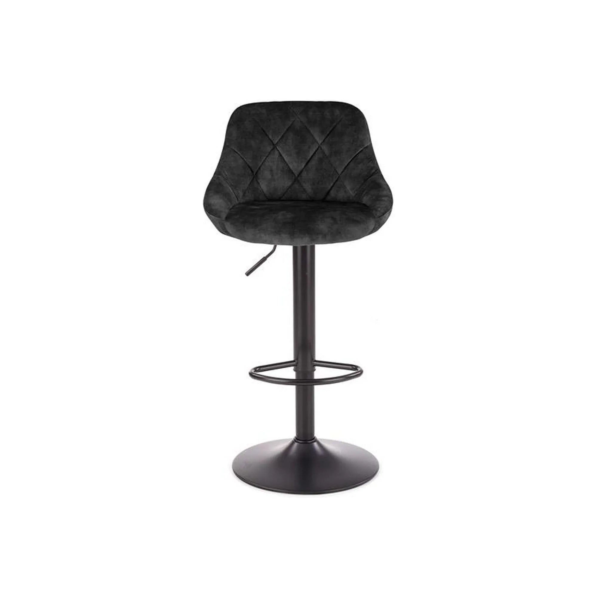 Scaun bar H101, negru, stofa catifelata/otel, 47x45x84/106 cm