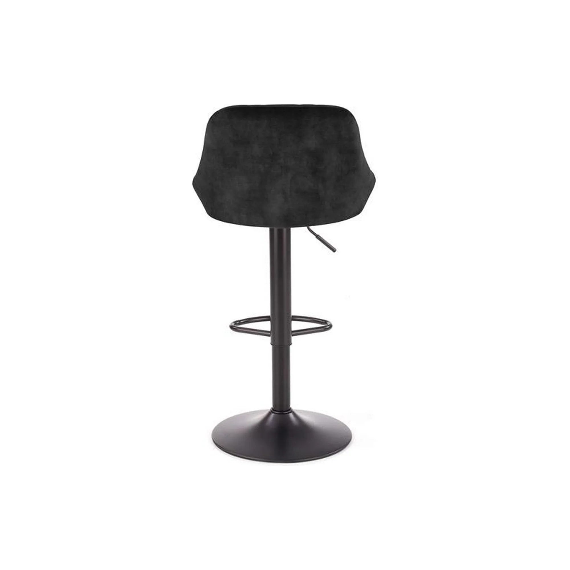 Scaun bar H101, negru, stofa catifelata/otel, 47x45x84/106 cm