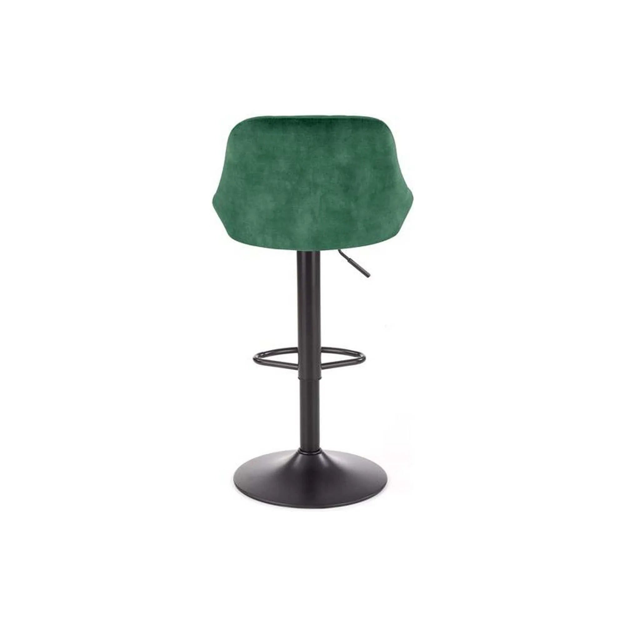 Scaun bar H101, verde inchis/negru, stofa catifelata/metal, 47x45x84/106 cm
