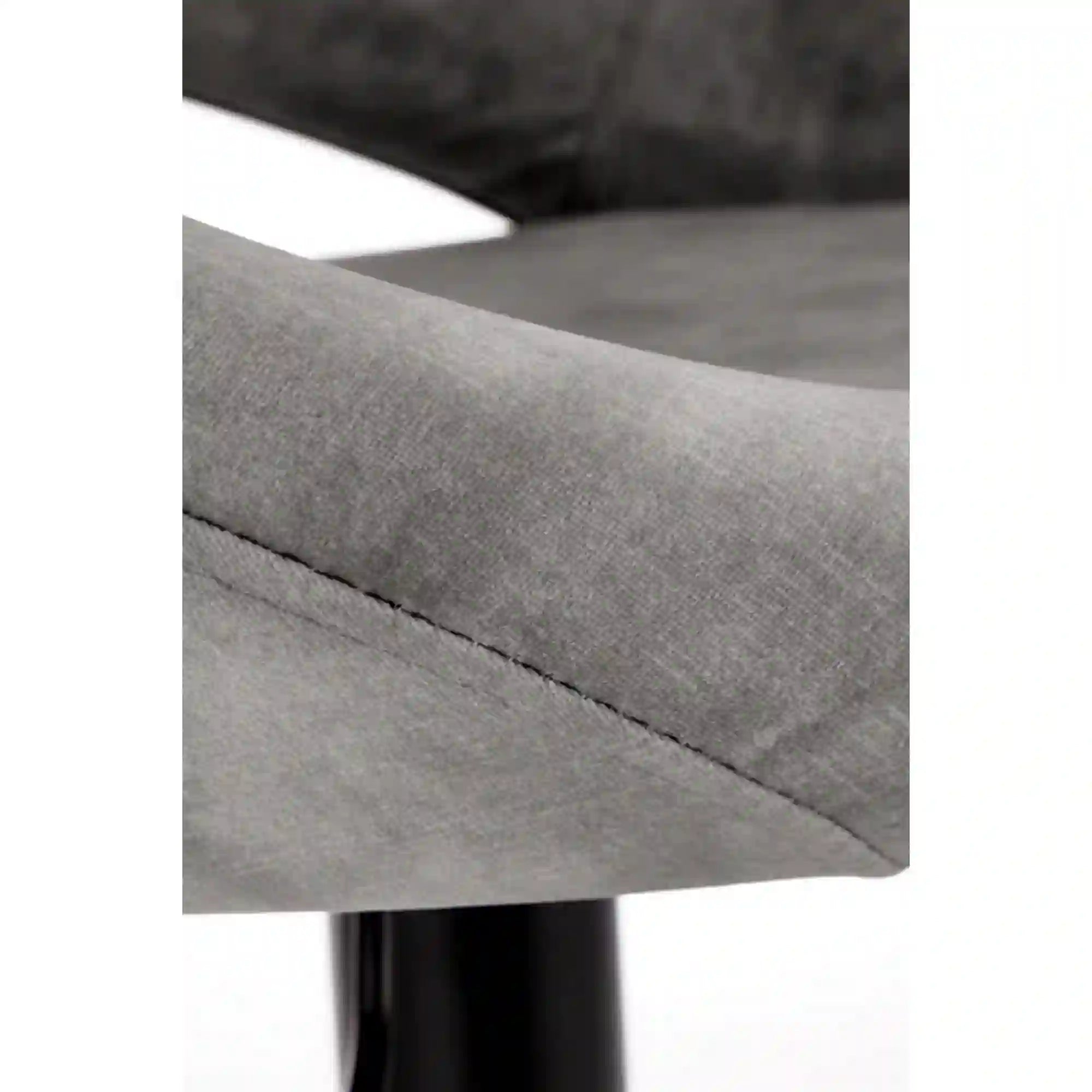 Scaun bar H102, gri - Bluvel14/negru, stofa catifelata/otel, 53x48x78/100 cm
