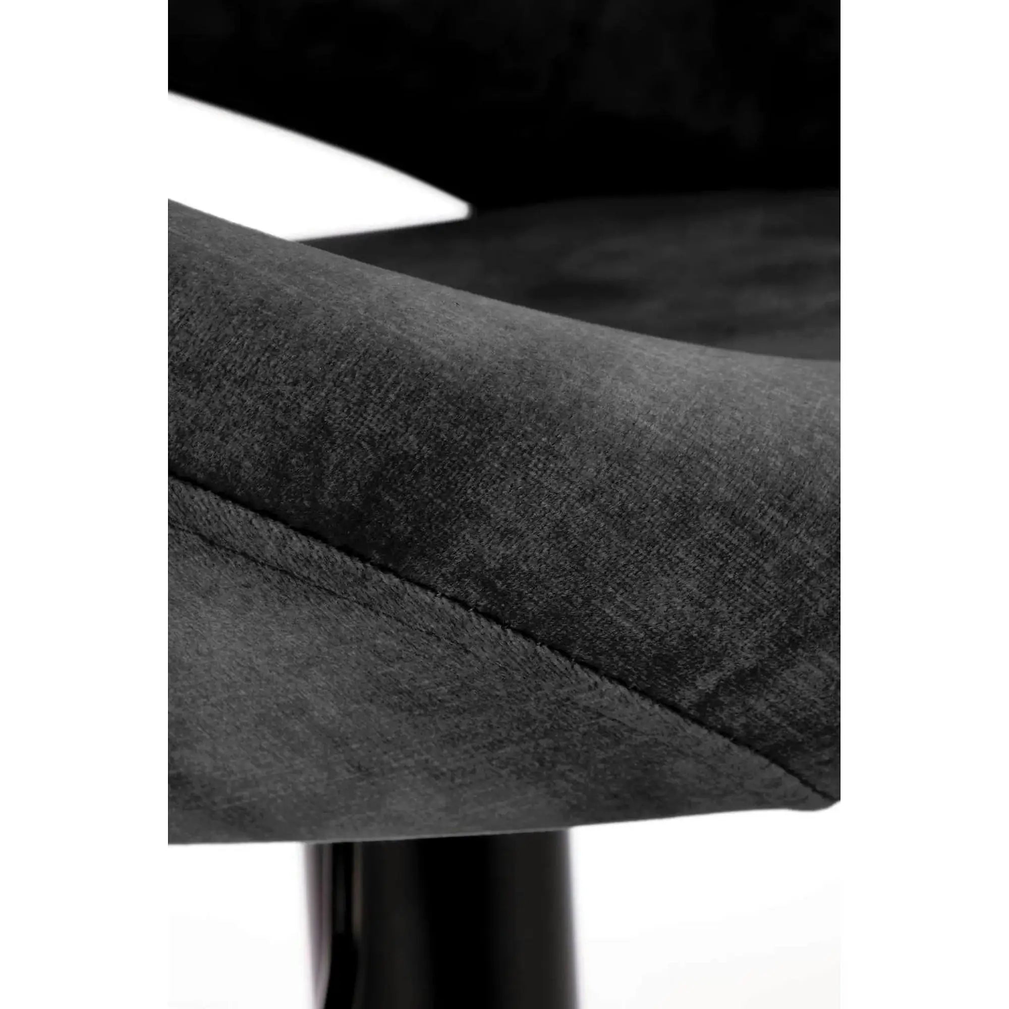 Scaun bar H102, negru, stofa catifelata/otel, 53x48x78/100 cm