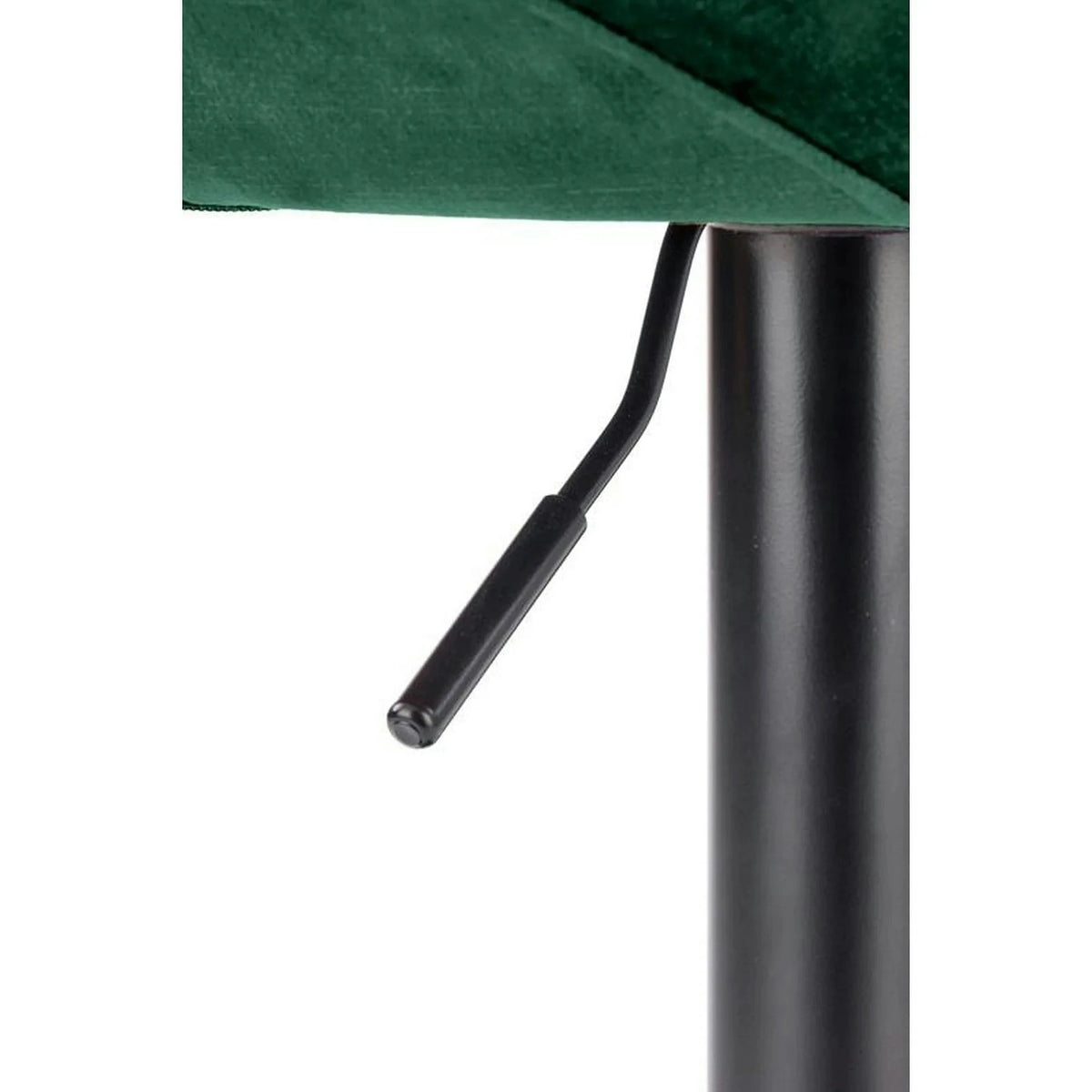 Scaun bar H102, verde inchis/negru, stofa catifelata/otel, 53x48x100 cm