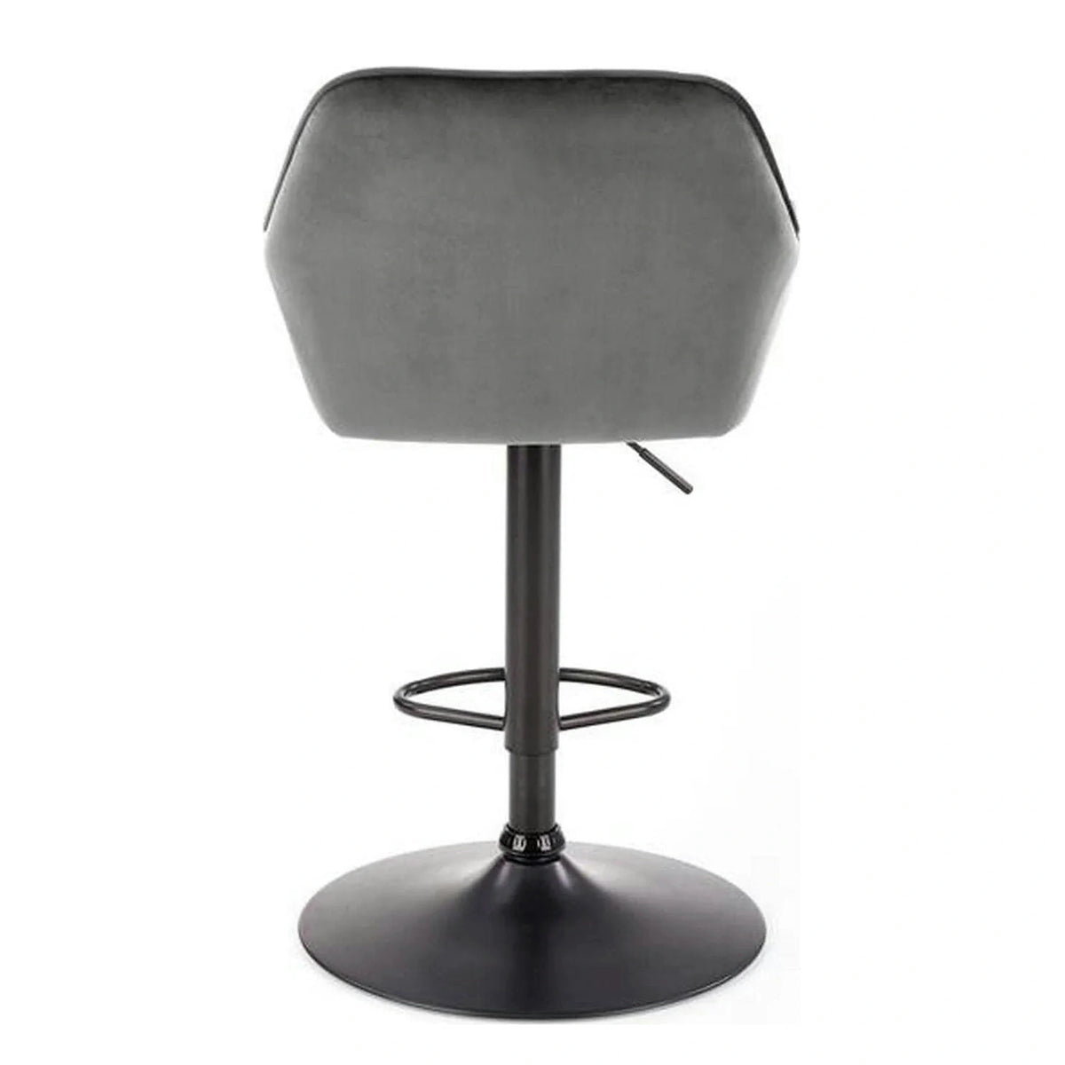 Scaun bar H103, gri - Bluvel 14/negru, stofa catifelata/otel, 55x55x92/114 cm