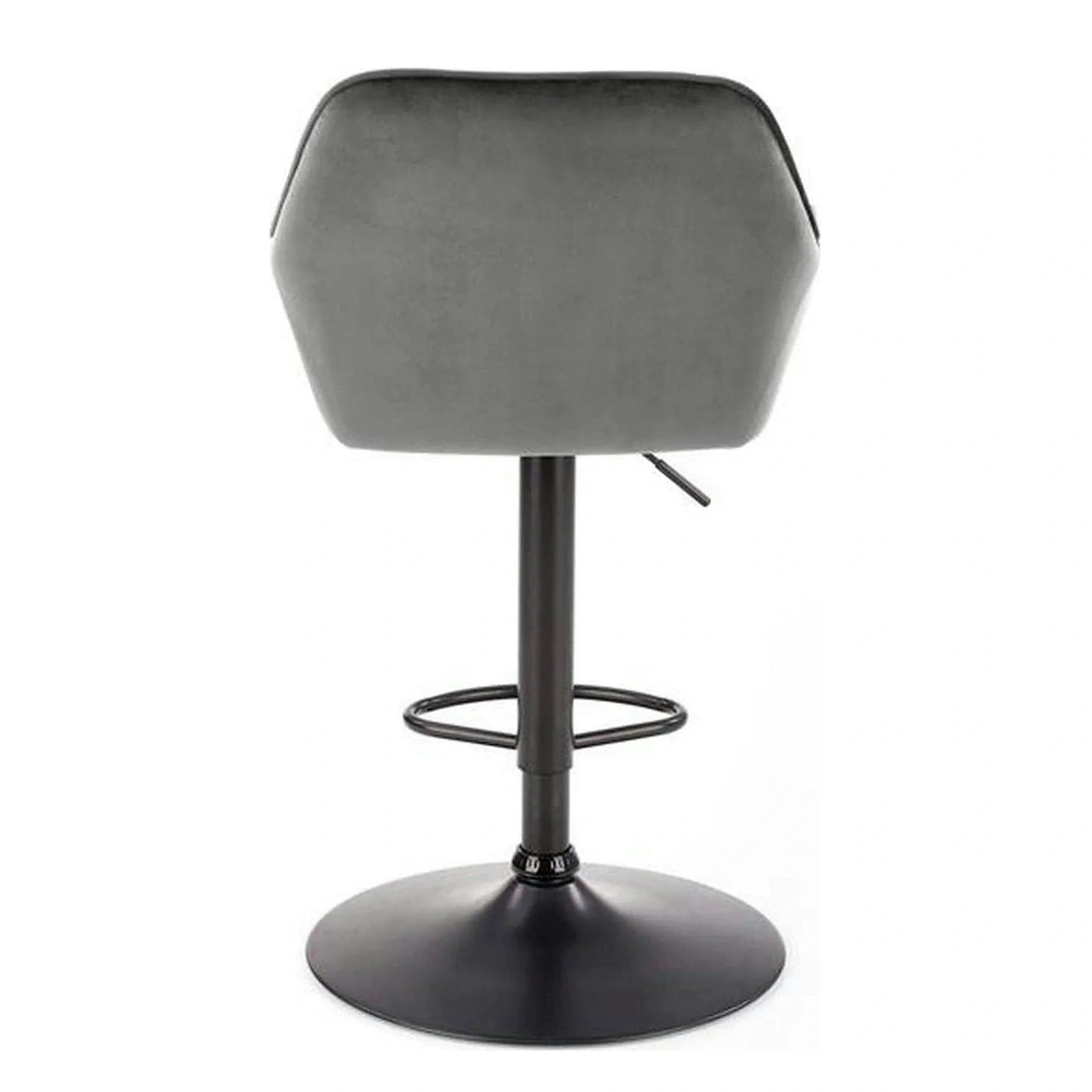 Scaun bar H103, gri - Bluvel 14/negru, stofa catifelata/otel, 55x55x92/114 cm