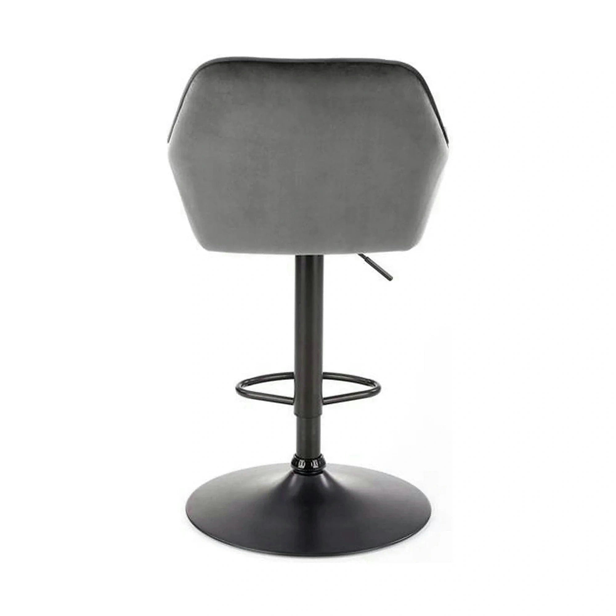 Scaun bar H103, gri - Bluvel 14/negru, stofa catifelata/otel, 55x55x92/114 cm