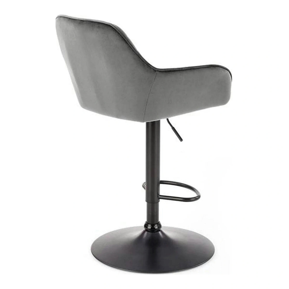Scaun bar H103, gri - Bluvel 14/negru, stofa catifelata/otel, 55x55x92/114 cm
