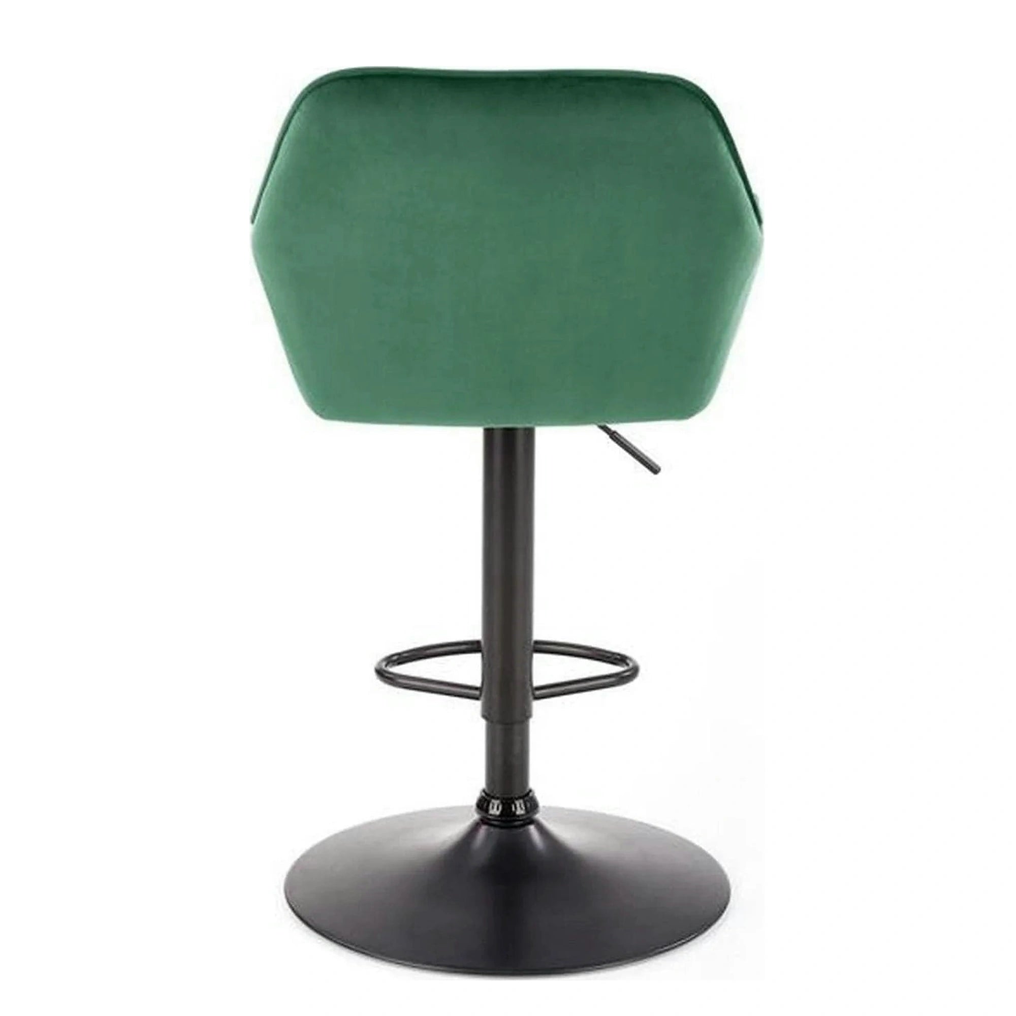 Scaun bar H103, verde inchis/negru, stofa catifelata/otel, 55x55x92/114 cm