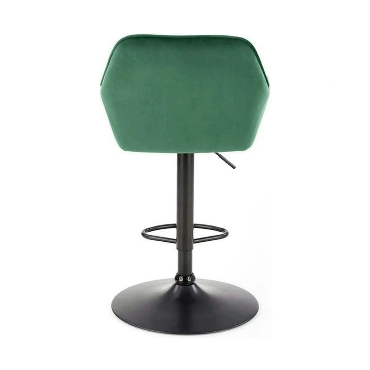 Scaun bar H103, verde inchis/negru, stofa catifelata/otel, 55x55x92/114 cm