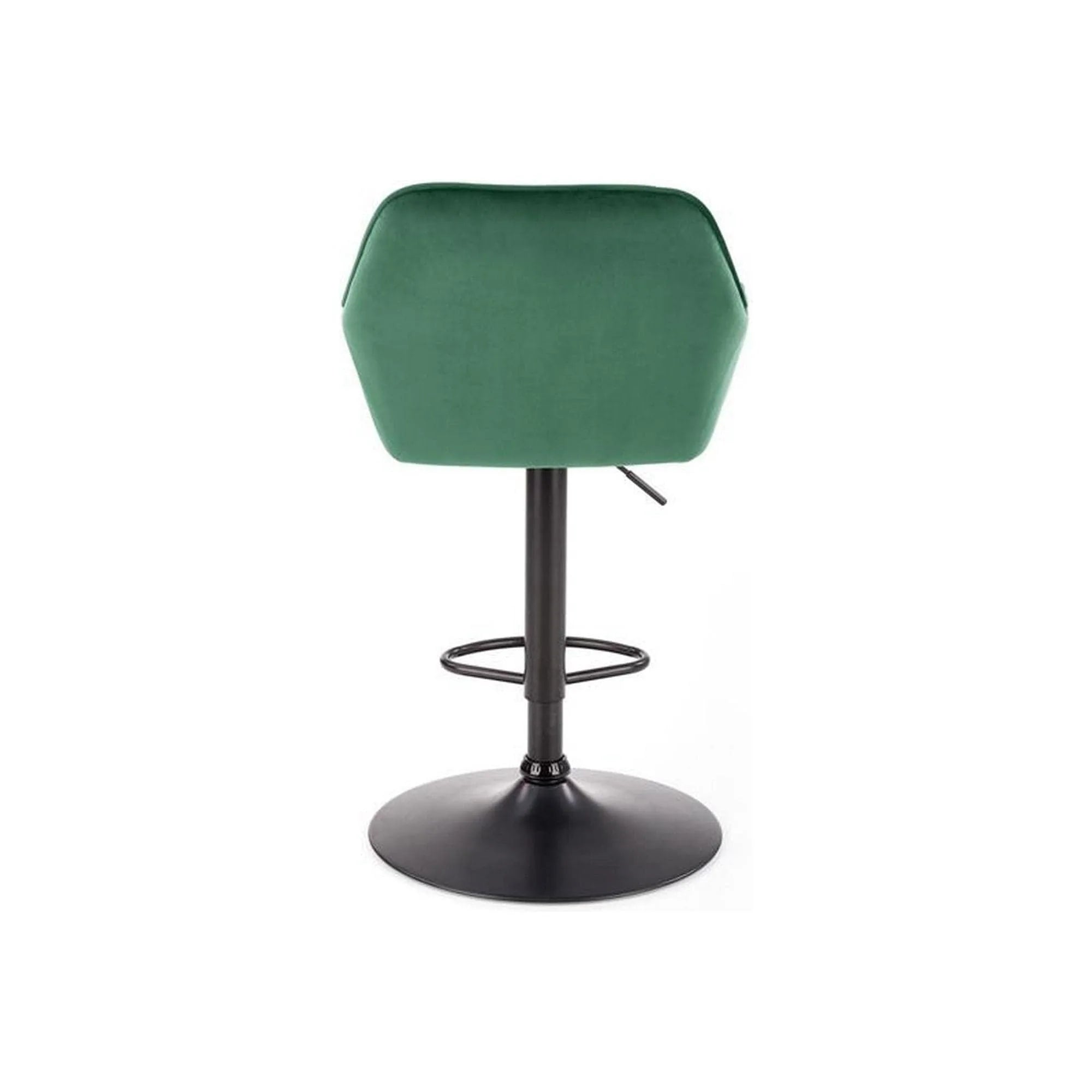 Scaun bar H103, verde inchis/negru, stofa catifelata/otel, 55x55x92/114 cm