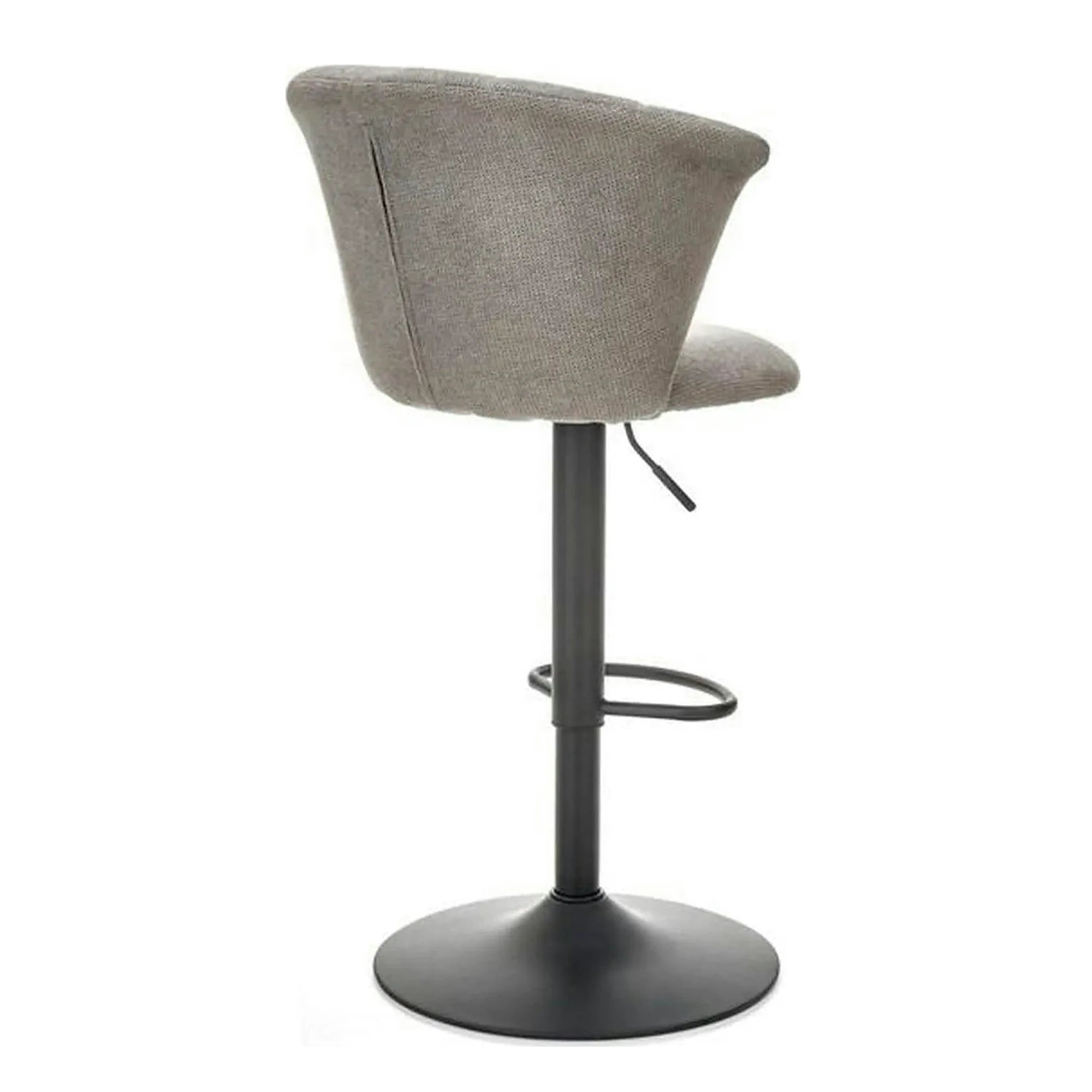 Scaun bar H104, gri/negru, stofa/otel, 55x53x90/112 cm
