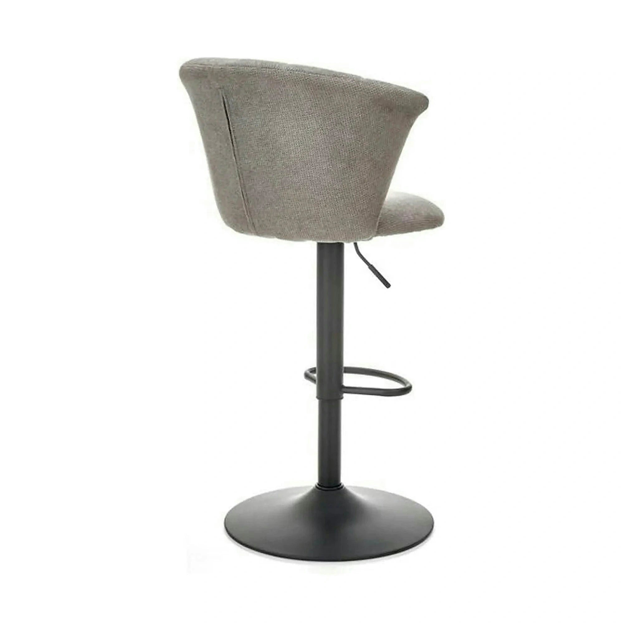 Scaun bar H104, gri/negru, stofa/otel, 55x53x90/112 cm