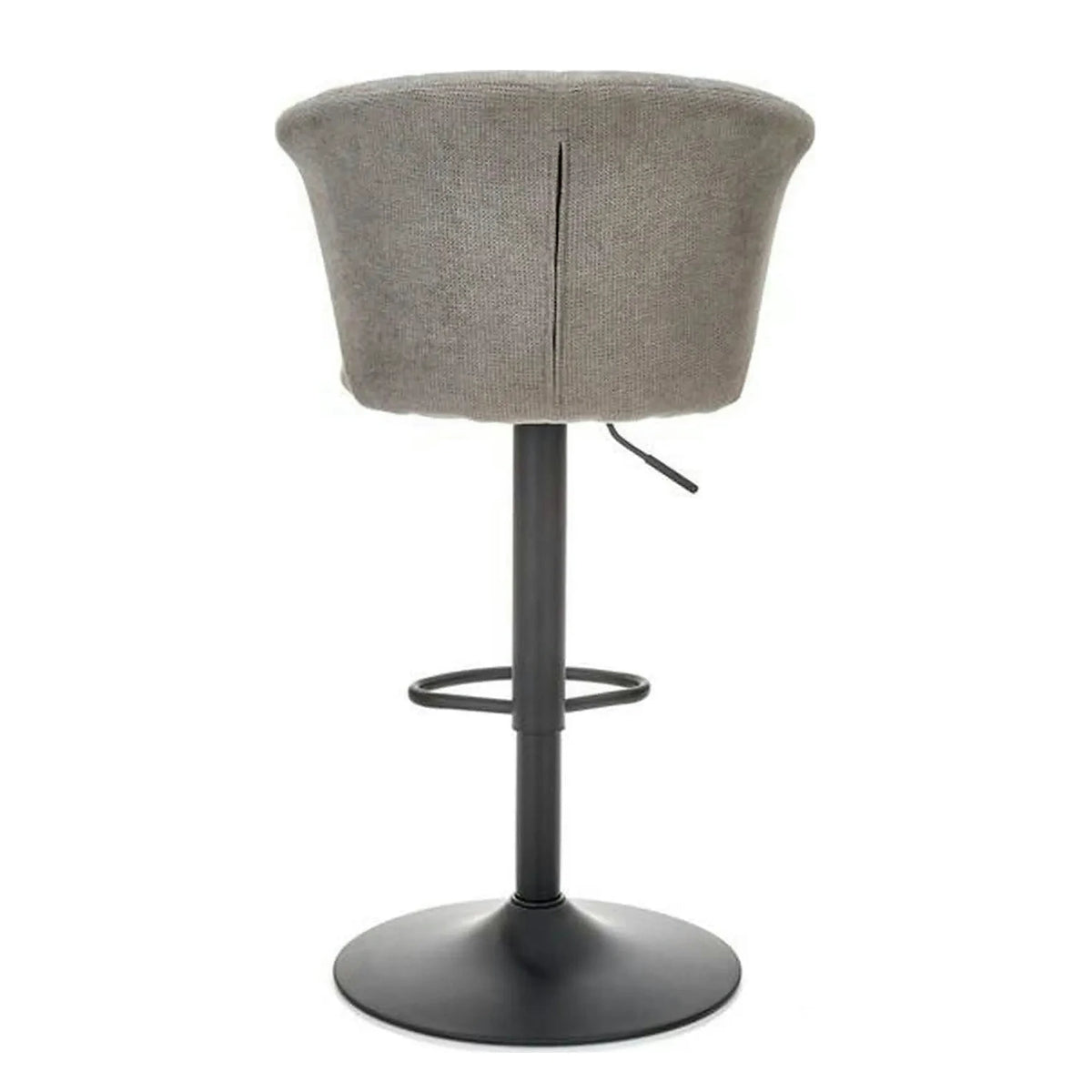 Scaun bar H104, gri/negru, stofa/otel, 55x53x90/112 cm