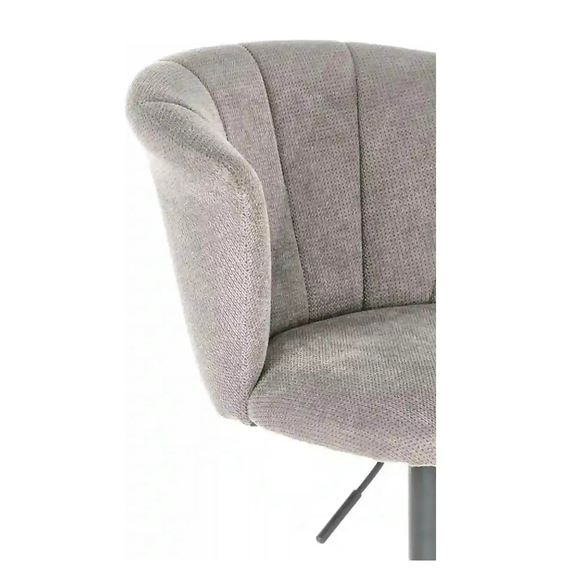 Scaun bar H104, gri/negru, stofa/otel, 55x53x90/112 cm