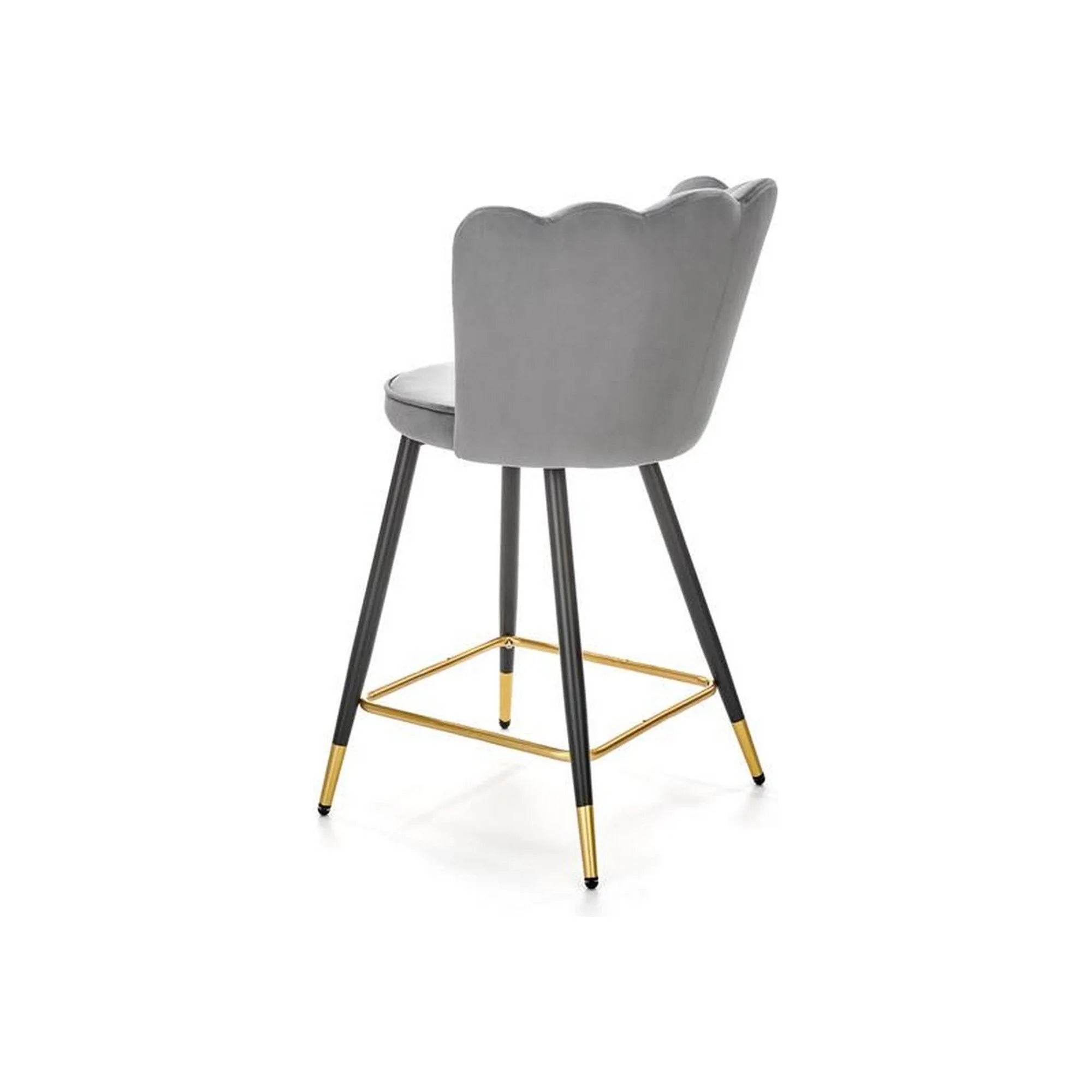 Scaun bar H106, gri/negru, stofa catifelata/otel, 55x58x96 cm