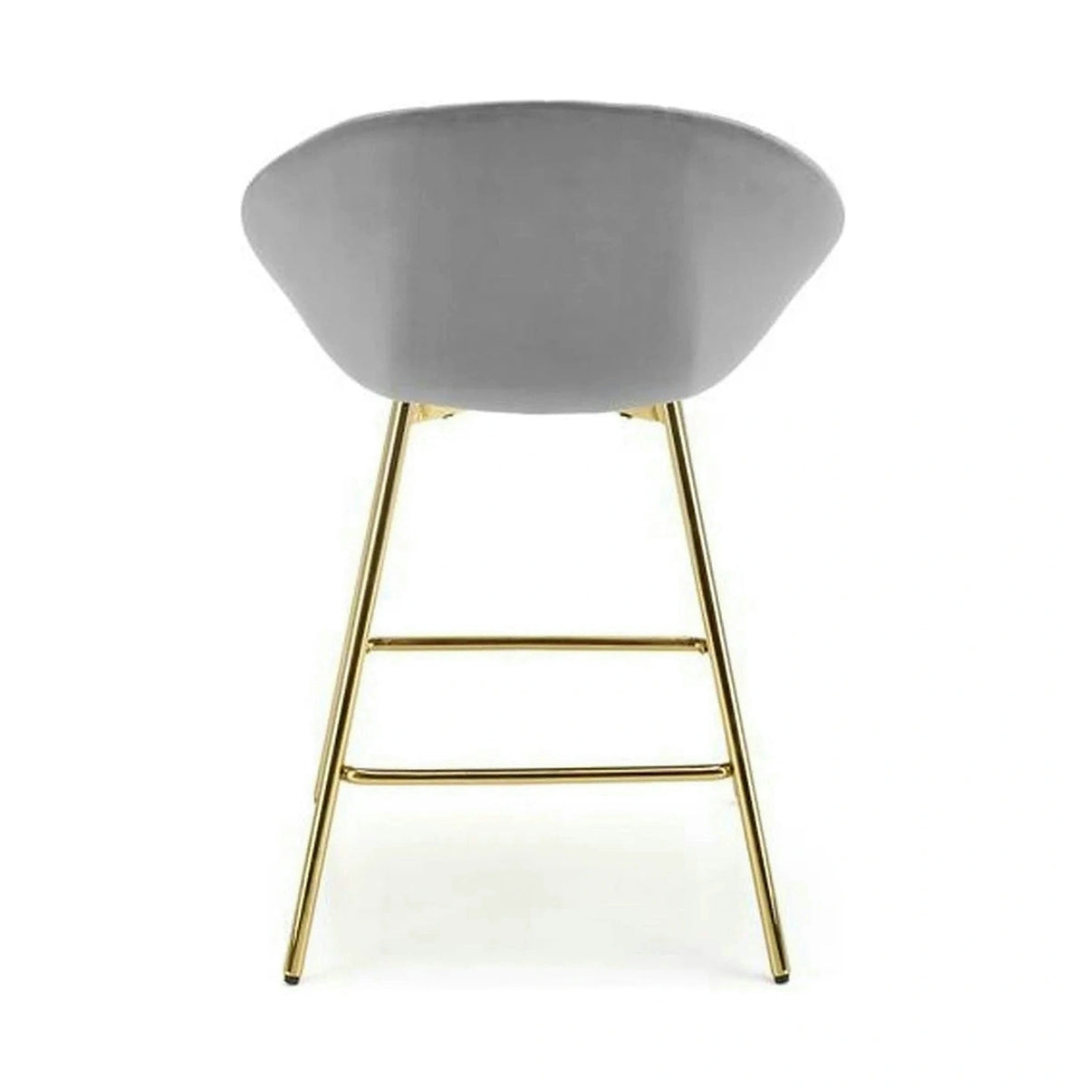 Scaun bar H112, gri/auriu, stofa catifelata/otel, 58x52x87 cm