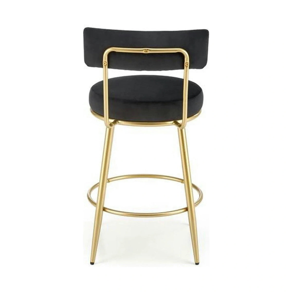 Scaun bar H115, negru/auriu, stofa catifelata/otel, 45x54x90 cm