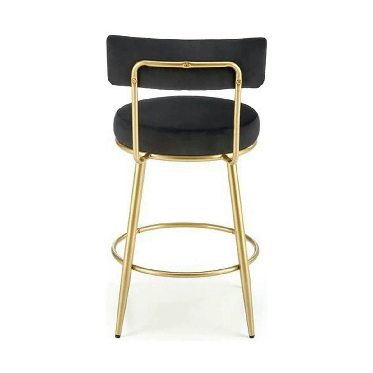 Scaun bar H115, negru/auriu, stofa catifelata/otel, 45x54x90 cm