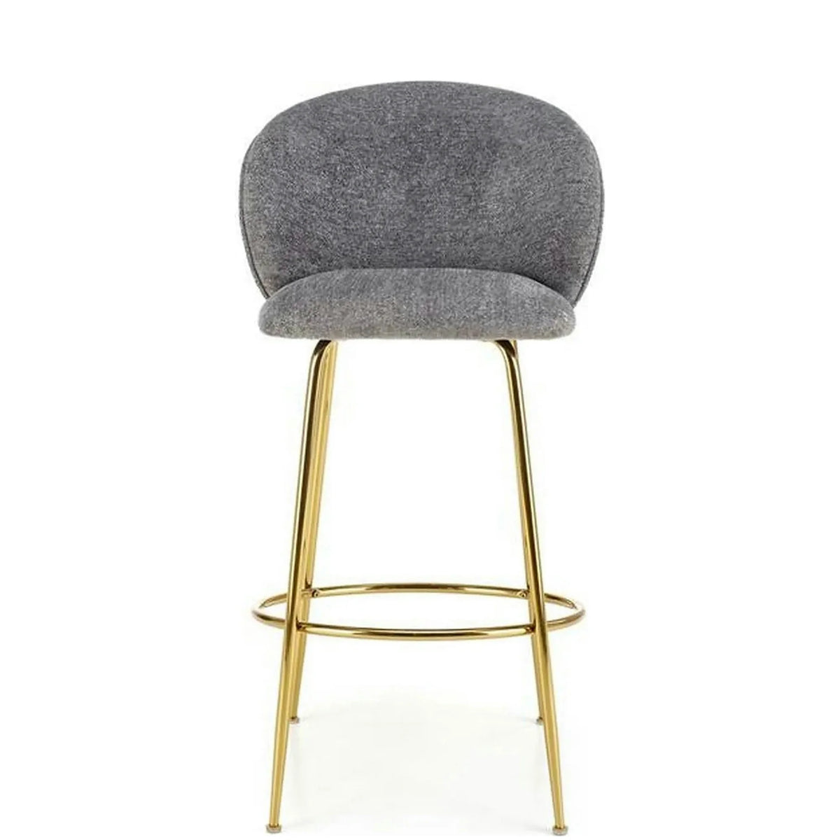 Scaun bar H116, gri/auriu, stofa bucle/otel, 50x59x101 cm